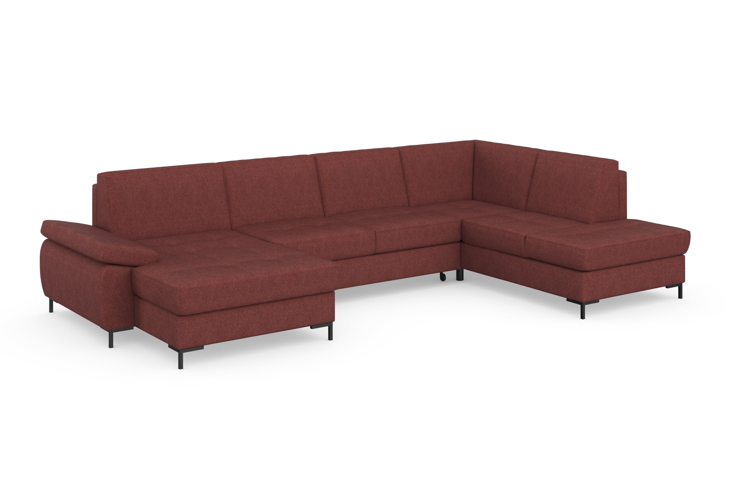 DOMO collection Zithoek Capelo, comfortabel, duidelijke lijnen kenmerken dit ontwerp, U-Vorm met verstelbare armleuningen, naar keuze met slaapfunctie, binnenvering