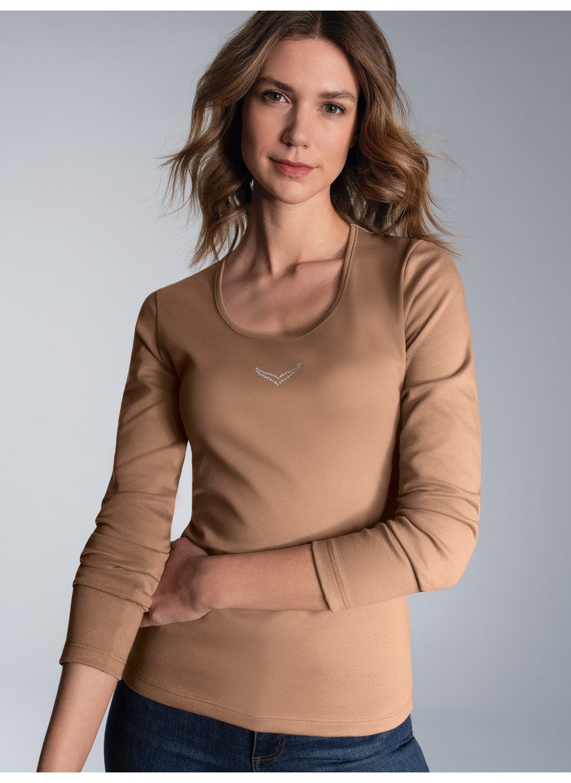 Trigema Longsleeve shirt met lange mouwen en kristallen (1-delig)