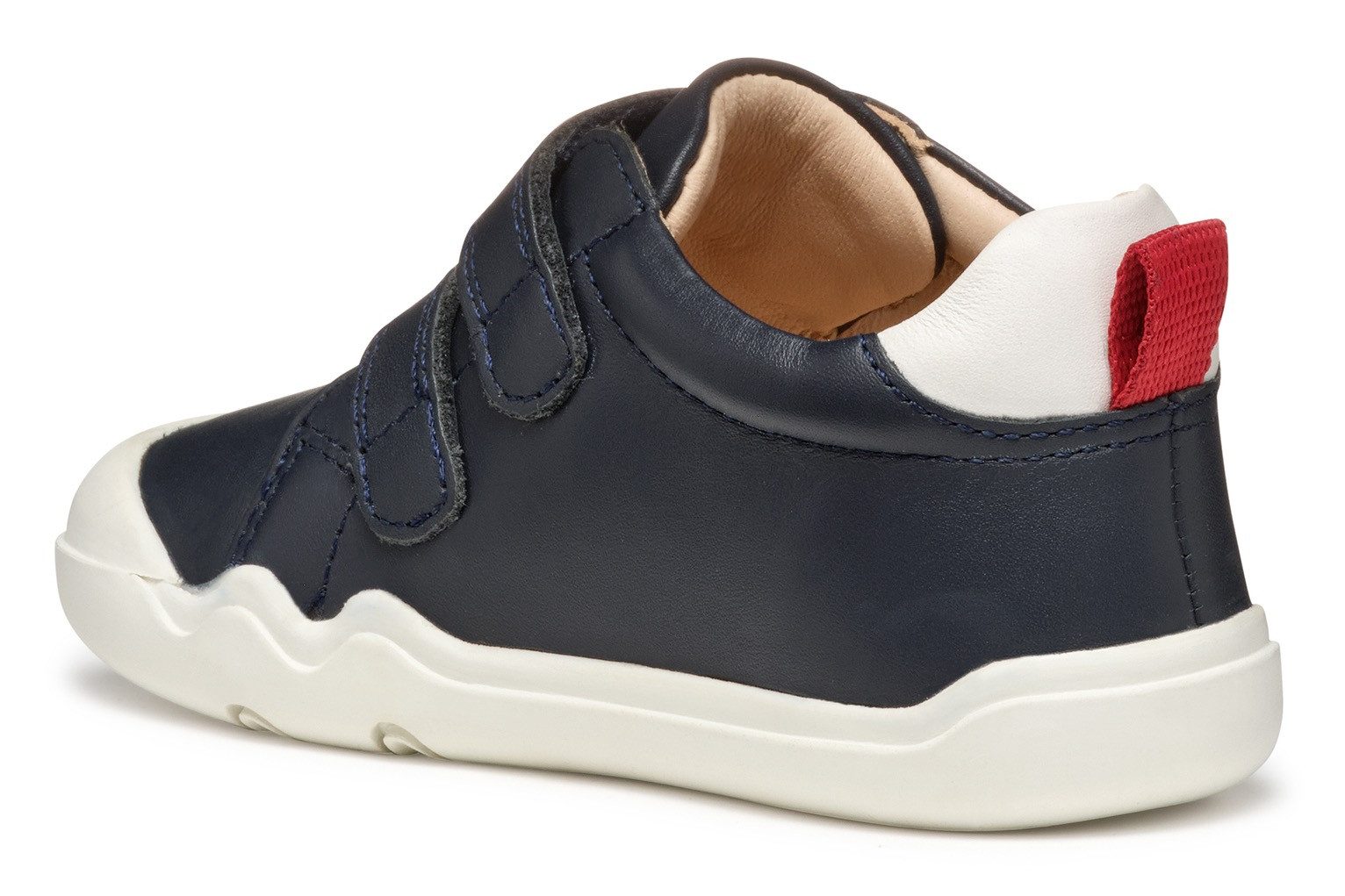 Geox Sneakers B STEPPIEUP BOY , blotevoetschoen, babyschoen, klittenbandschoen met leren binnenvoering