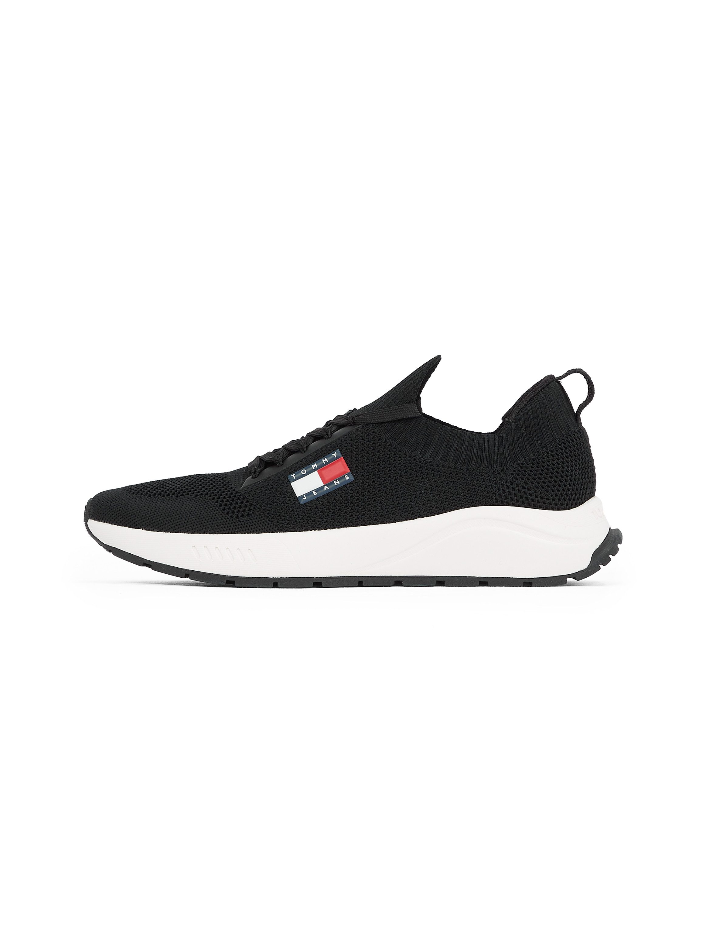 TOMMY JEANS Slip-on sneakers TJM RUNNER KNTITTED , vrijetijdsschoen, lage schoen, slipper met aangebrachte veters