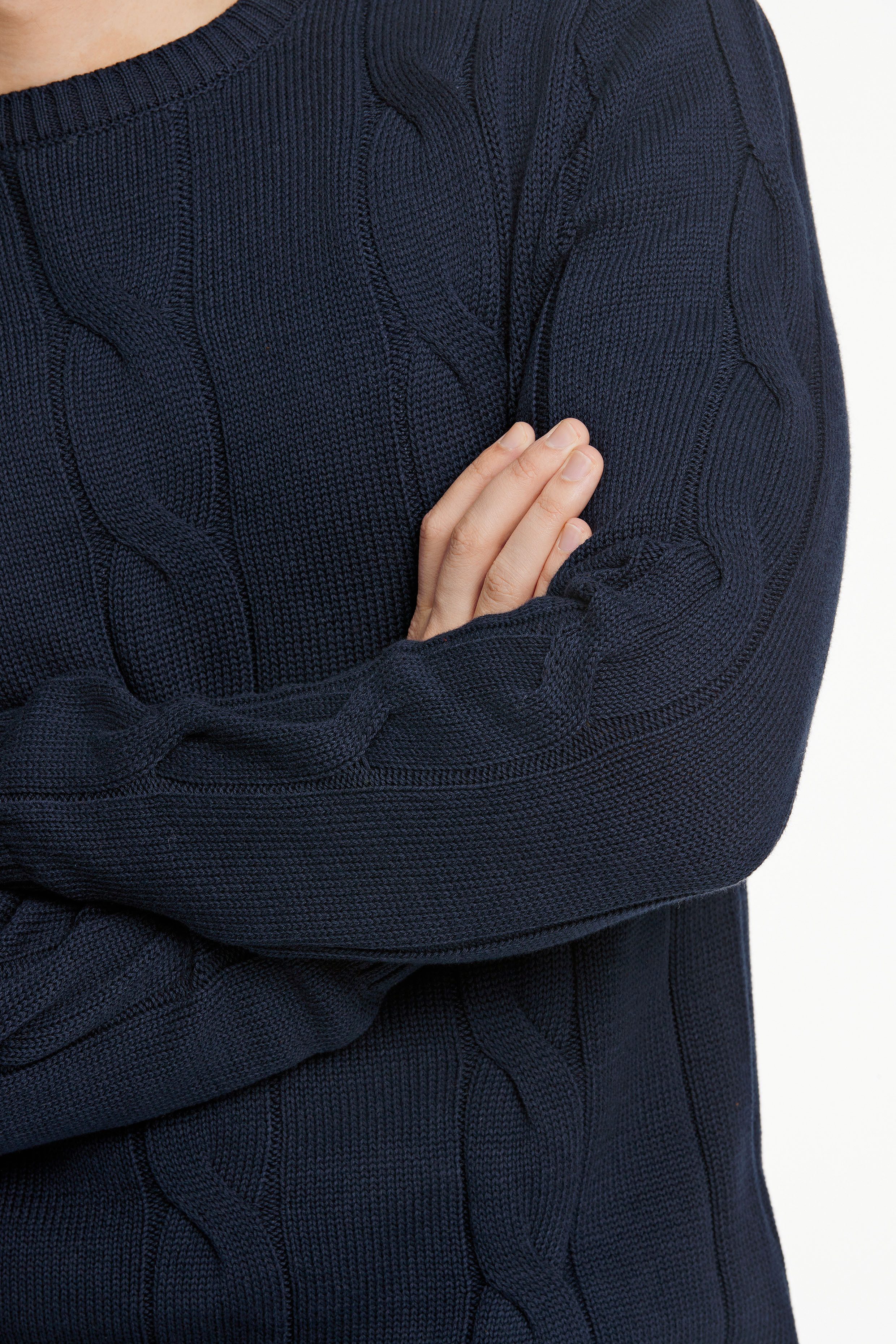 LINDBERGH Trui met ronde hals met stijlvol kabelpatroon