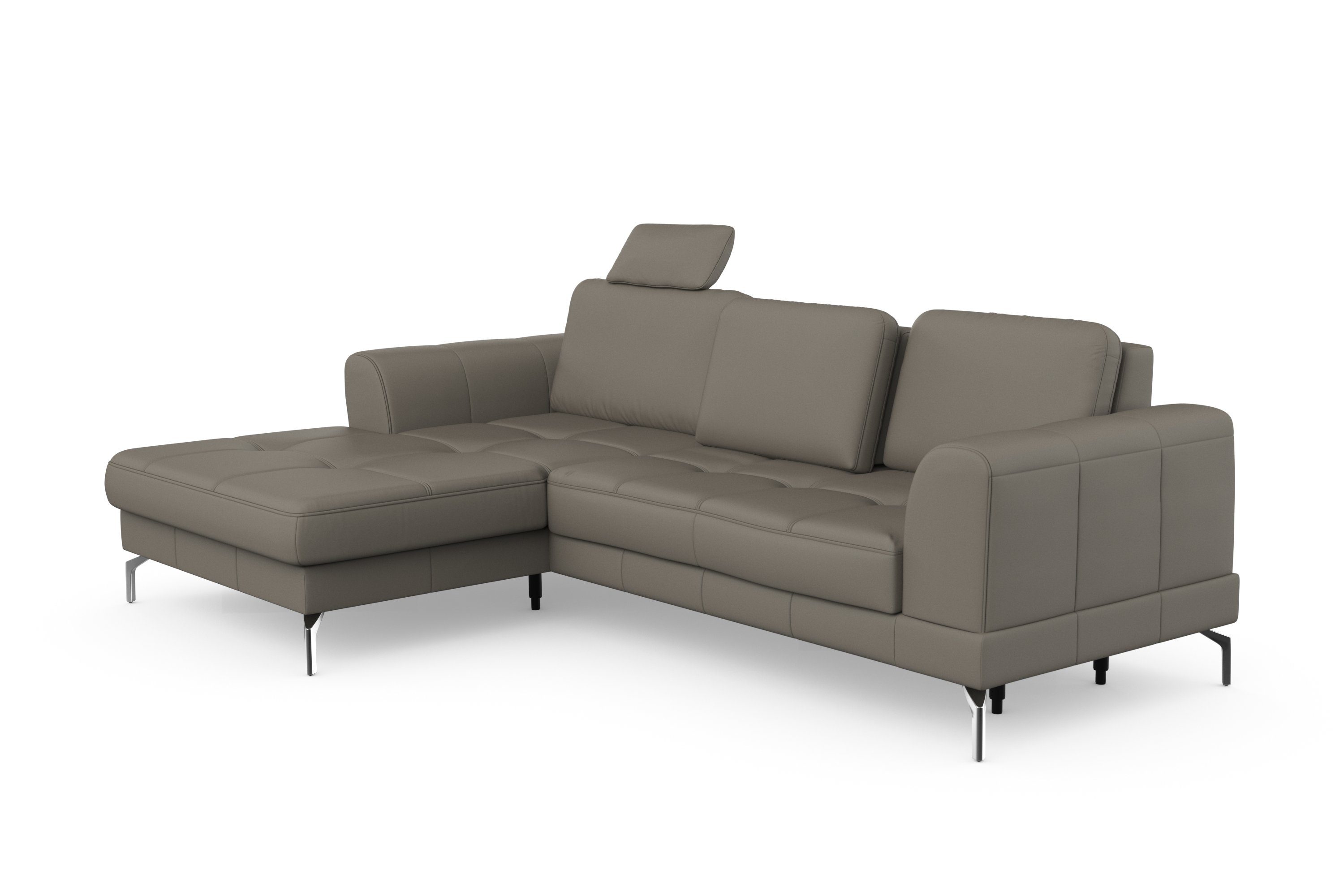 sit&more Hoekbank Bendigo L-vorm inclusief zitdiepteverstelling, bodemvrijheid 15 cm, 2 pootkleuren