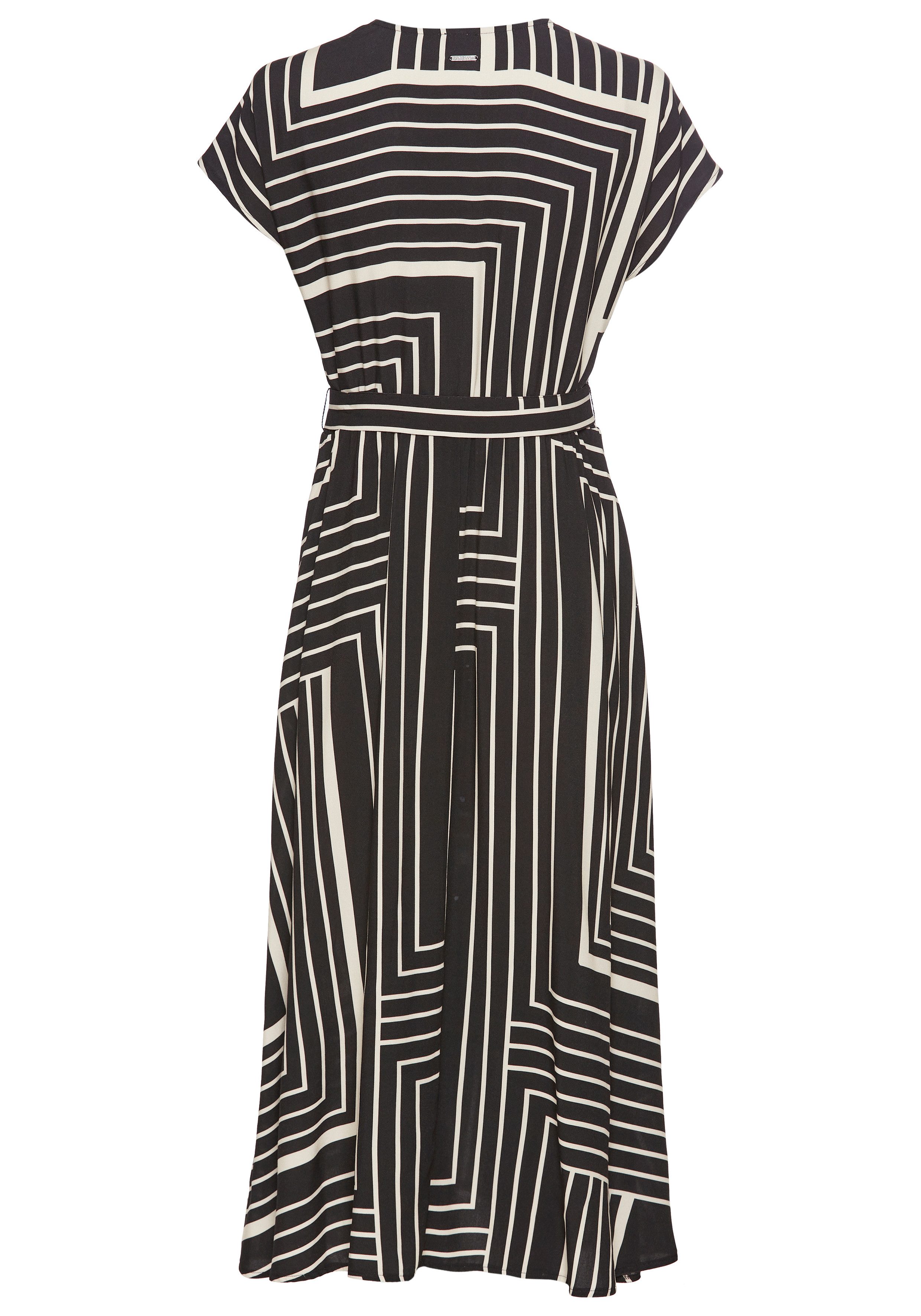 Laura Scott Midi-jurk in trendy maxi-streepdesign (2-delig, Inclusief stoffen riem)