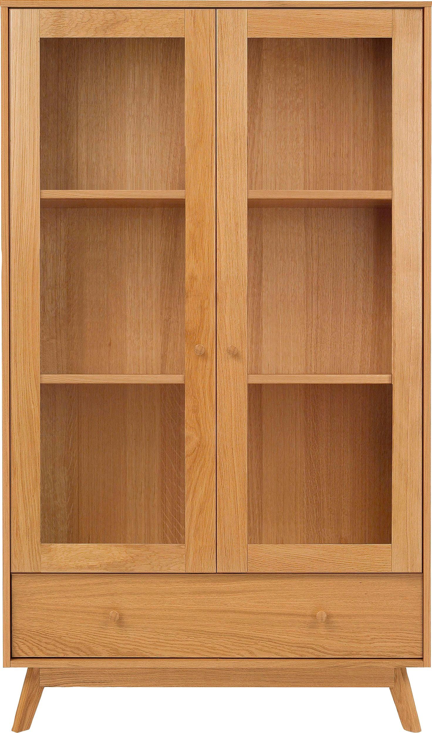 Woodman Vitrinekast Kensal in eenvoudig scandinavisch design, houtfineer van eiken
