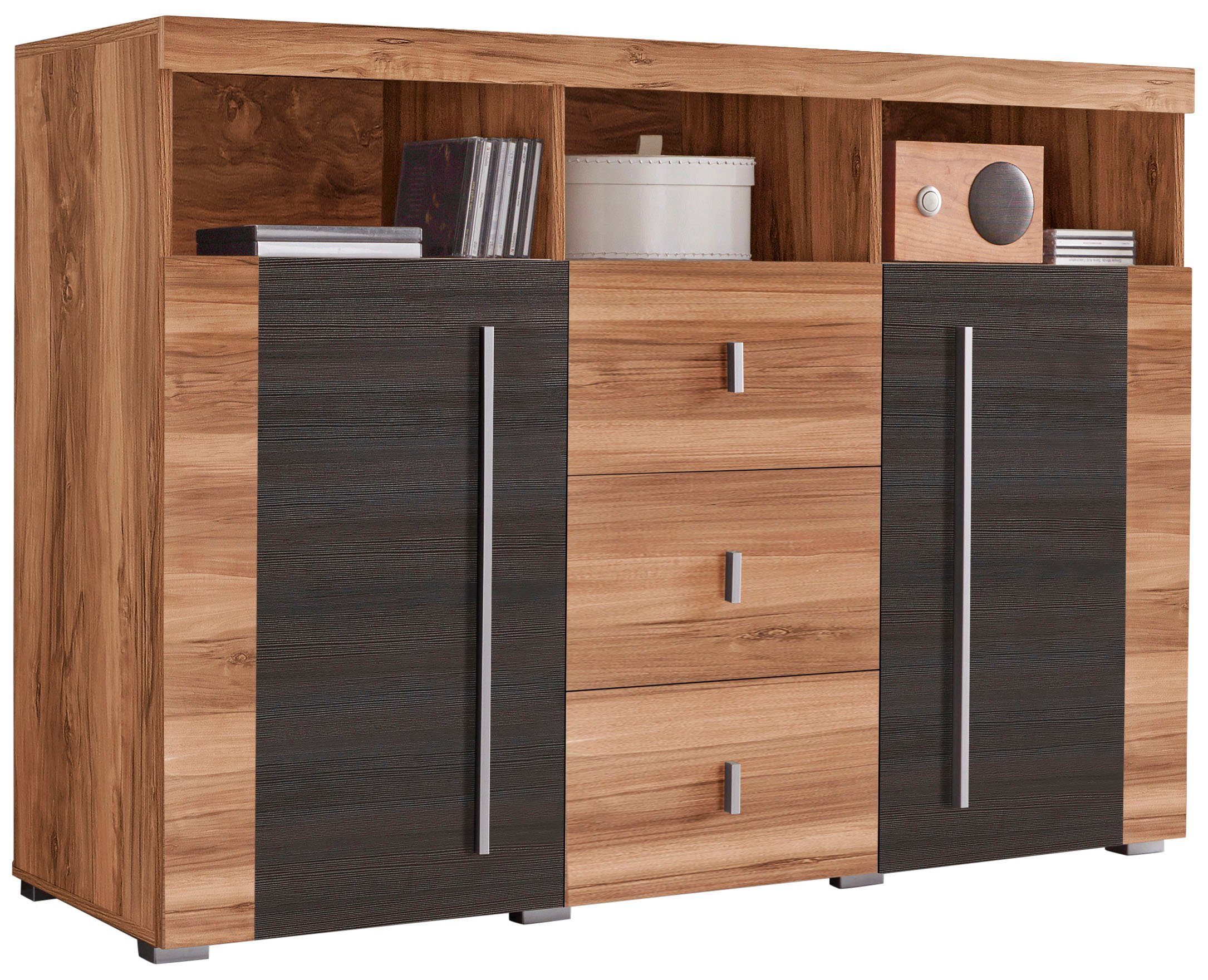 INOSIGN Dressoir Roger, breedte 132cm, stijlvolle kast, 2 houten deuren 3 laden