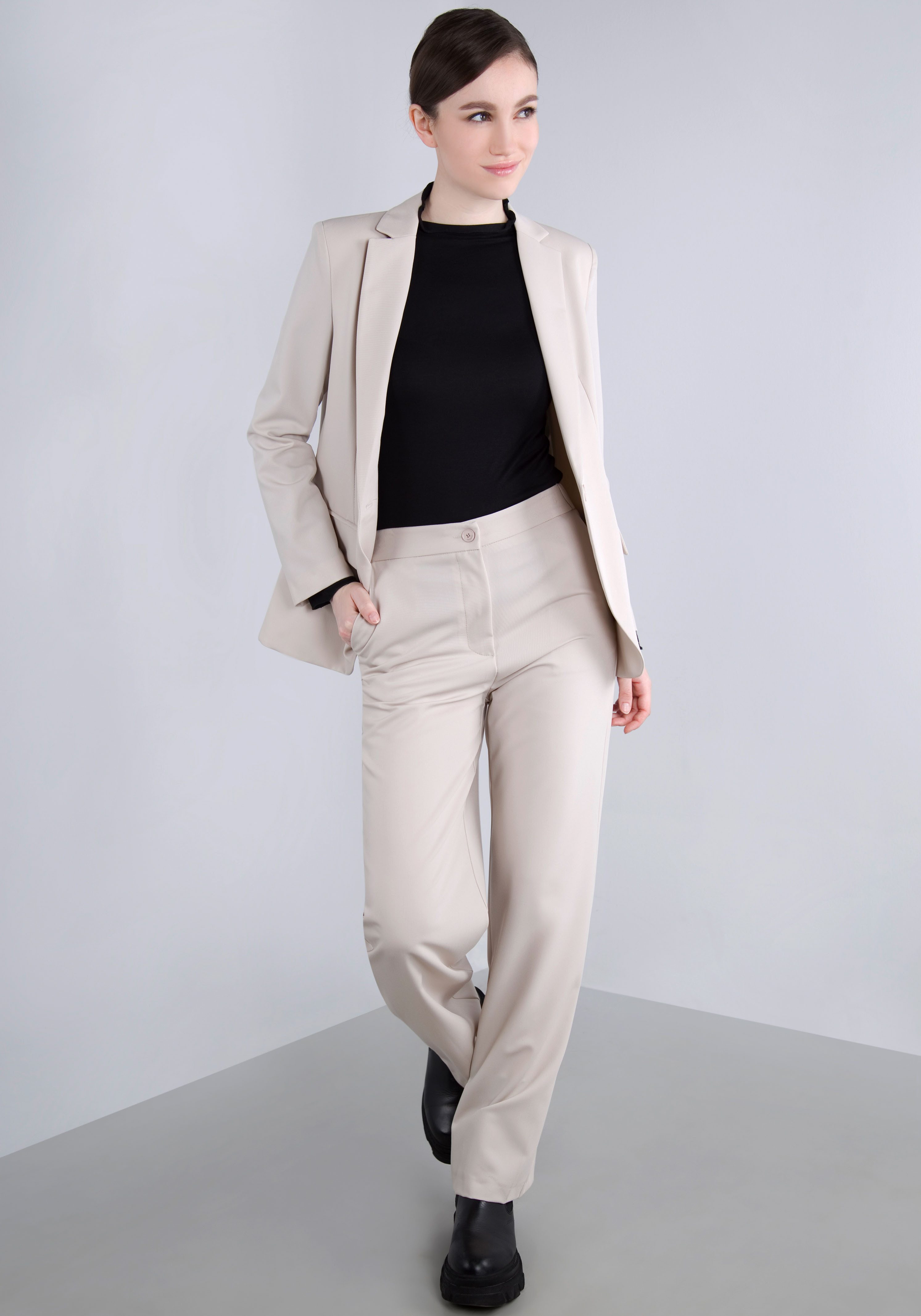 IMPERIAL Stoffen broek casual wijde broek met elastische tailleband aan de achterkant