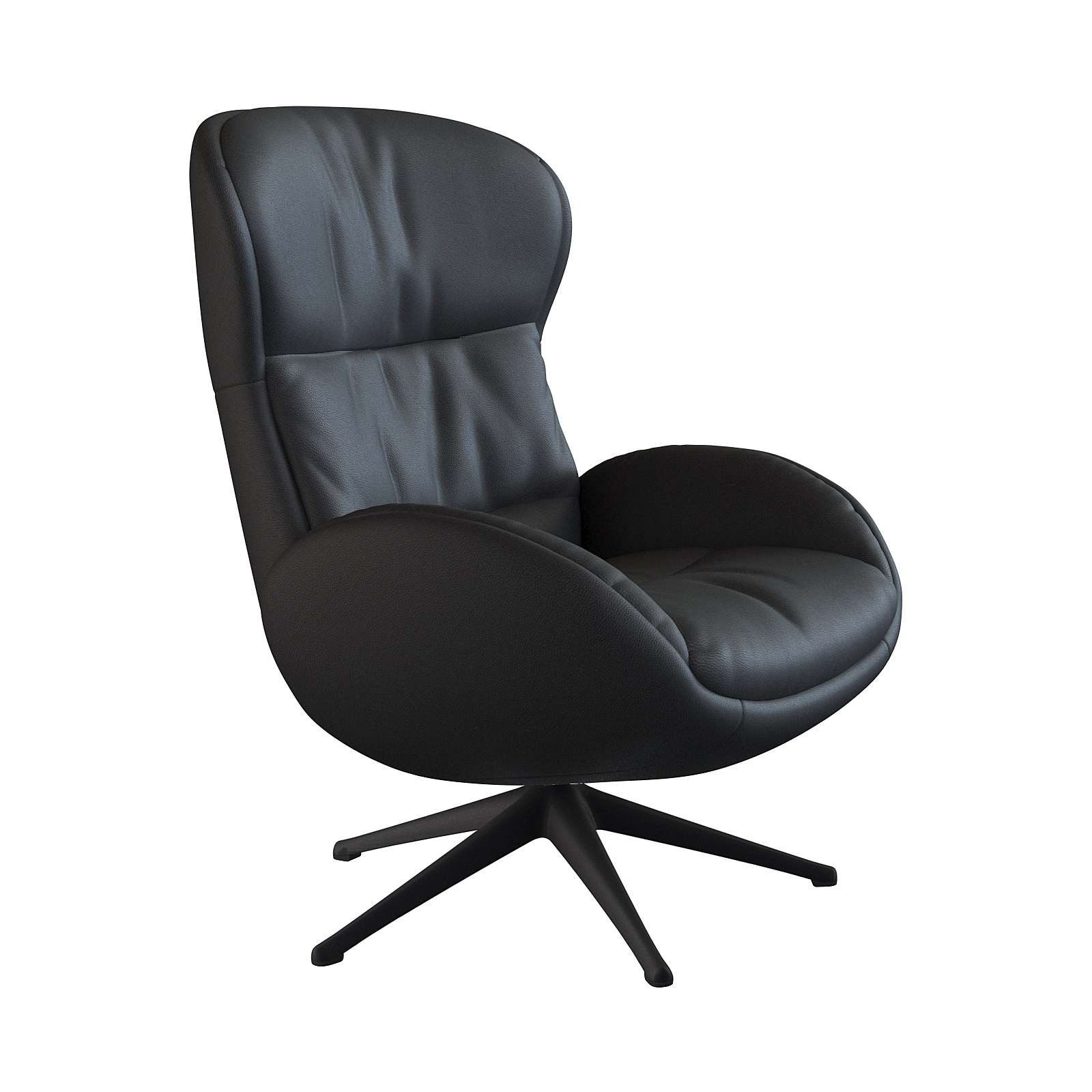 FLEXLUX Relaxfauteuil Haze, TV-stoel, fauteuil, stoffeerstoel Rugdeelverstelling, draaibaar, voet zwart tv-fauteuils zwart
