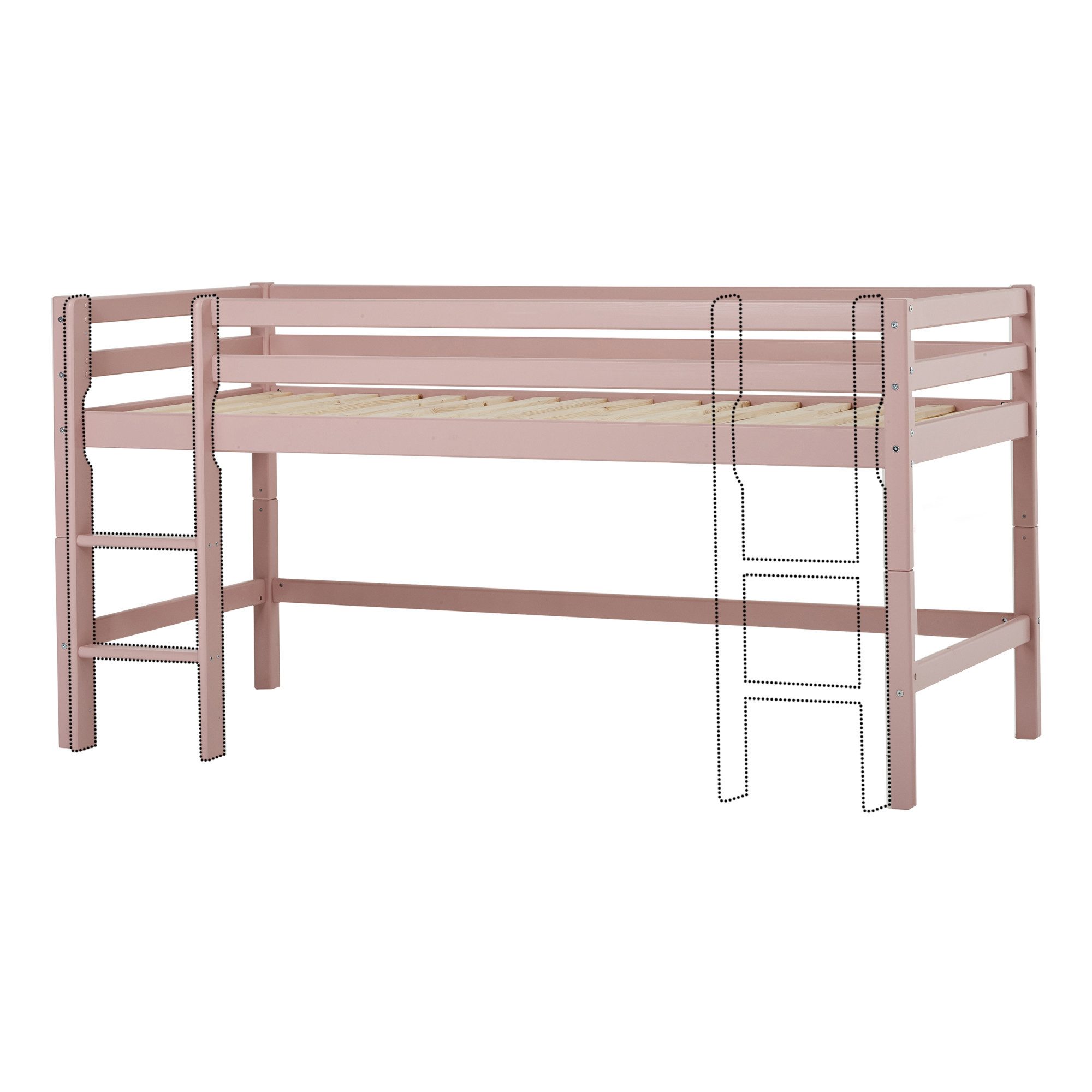 Hoppekids Hoogslaper ECO Dream MY COLOR 90x200, om te bouwen tot een eenpersoonsbed, 4 kleuren (set)