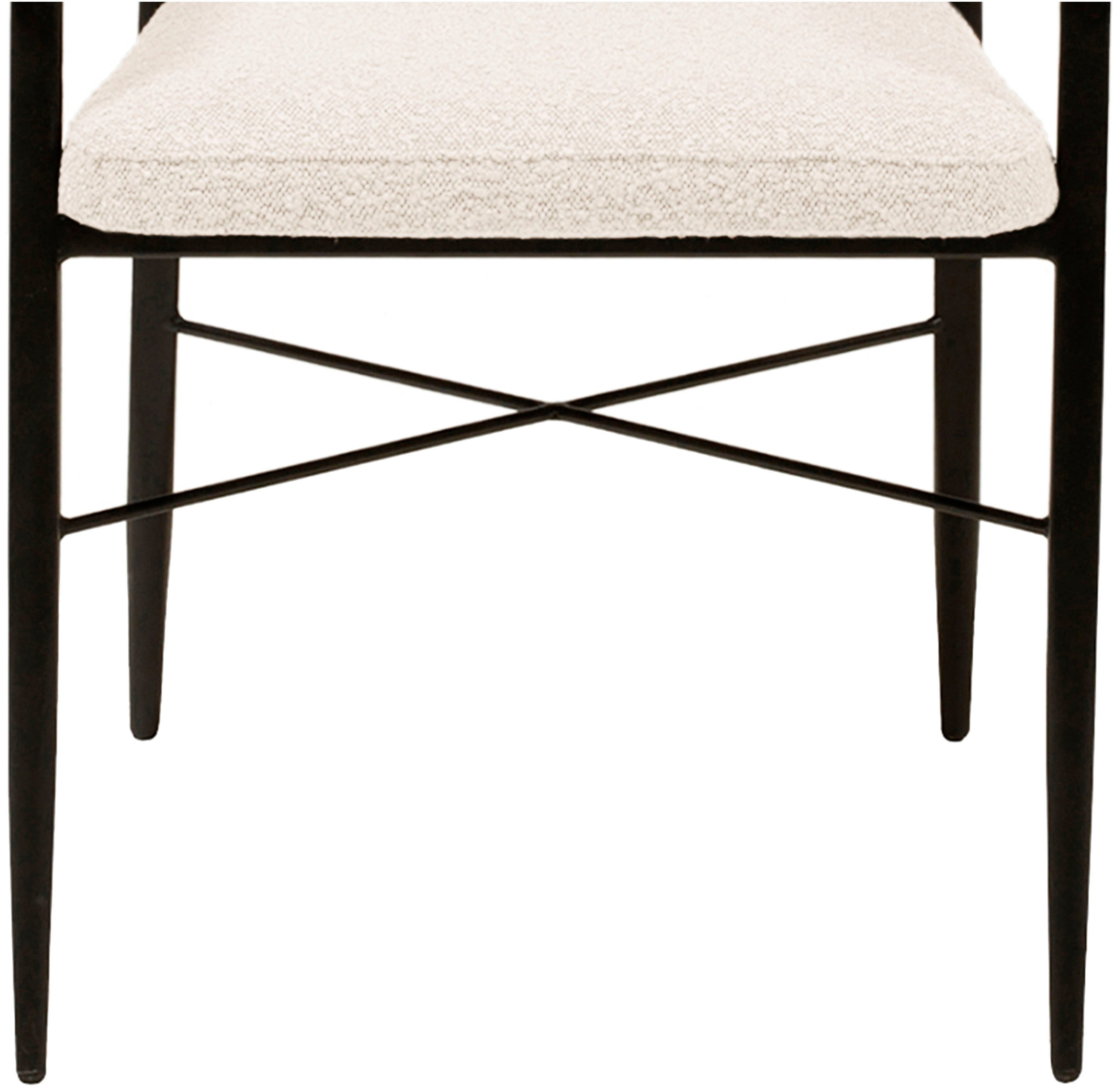 OMG Design Stoel met armleuningen Roma comfortabele eetkamerstoel, gestoffeerde stoel met bouclé bekleding