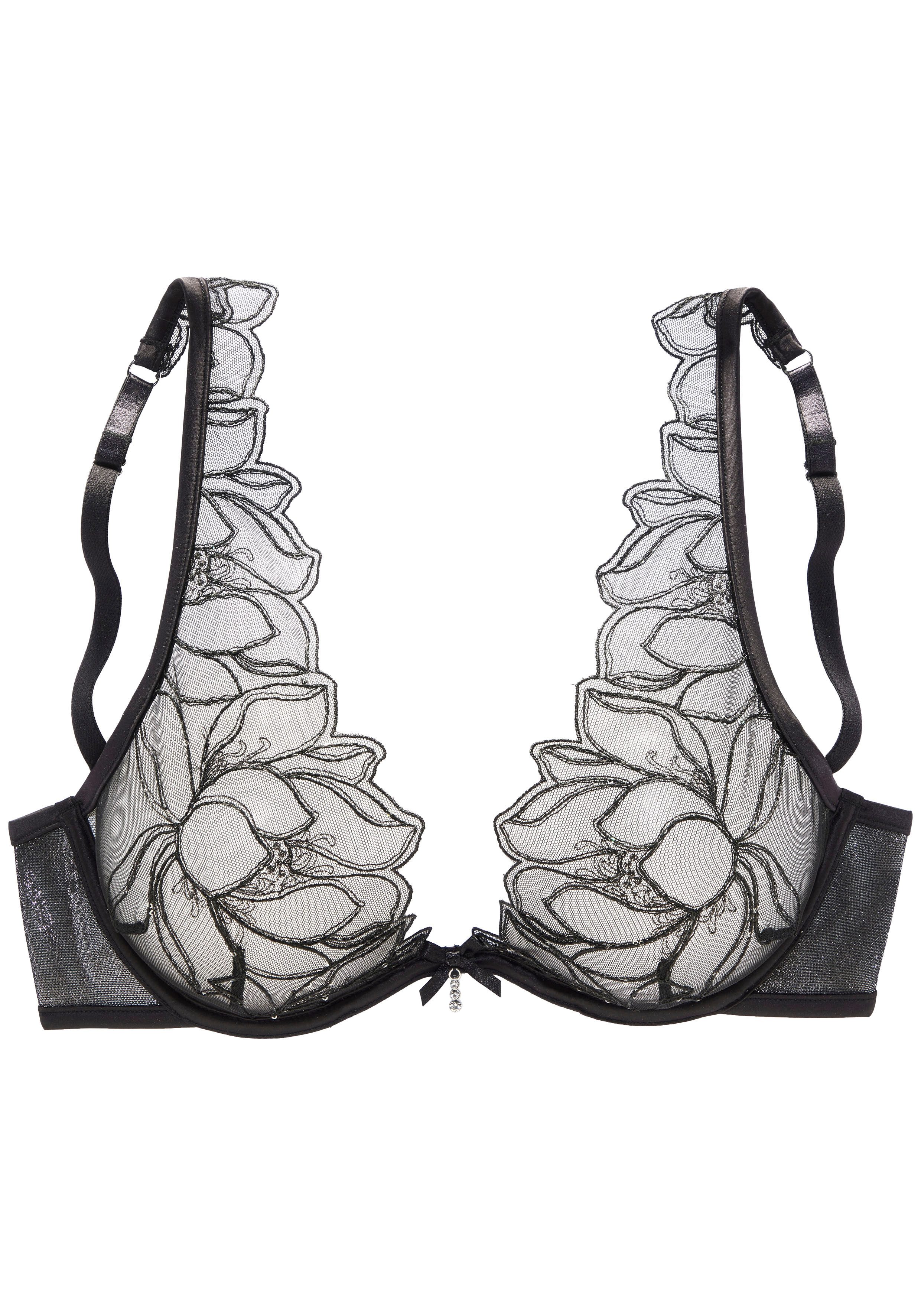 Lascana Beugel-bh met licht transparant kant met fijne glitterdetails, lingerie