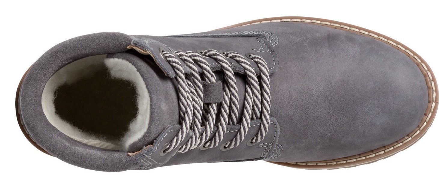 Tamaris Winterlaarzen blokhak, veterschoenen, outdoorschoen met duo-tex-uitrusting