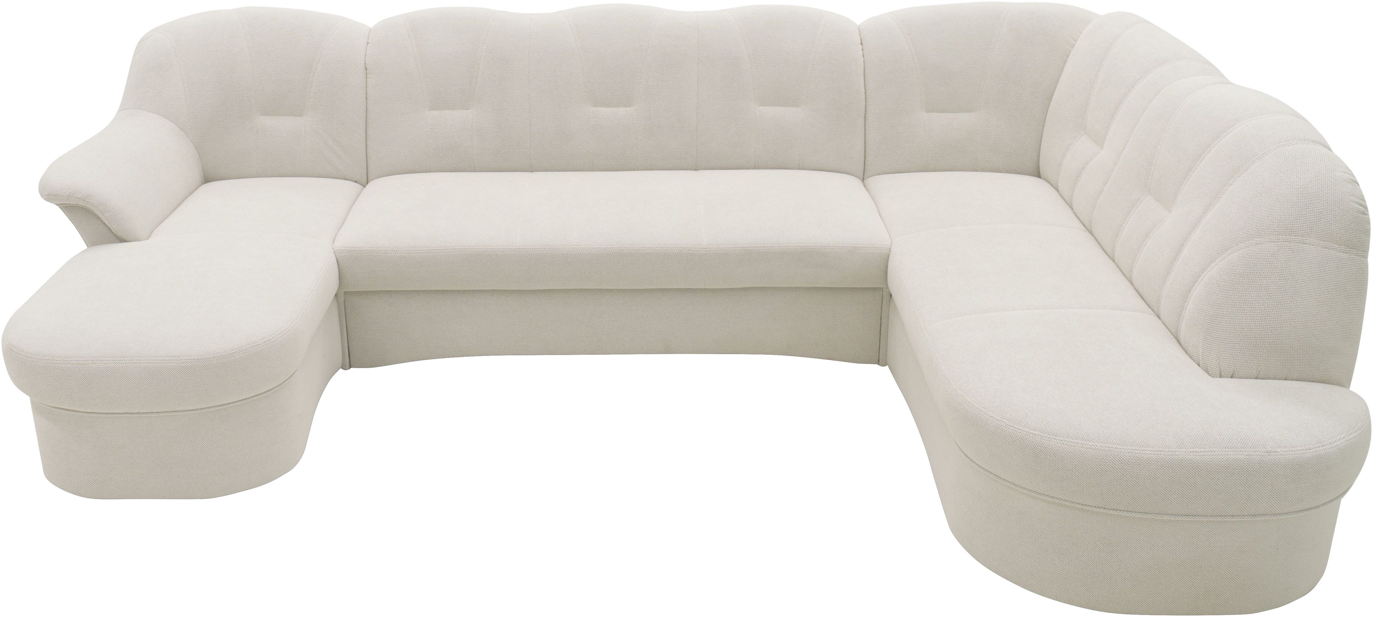 DOMO collection Zithoek Flores ook in leren bekleding, B/D/H: 293/180/86 cm, U-vorm (3 stuks)