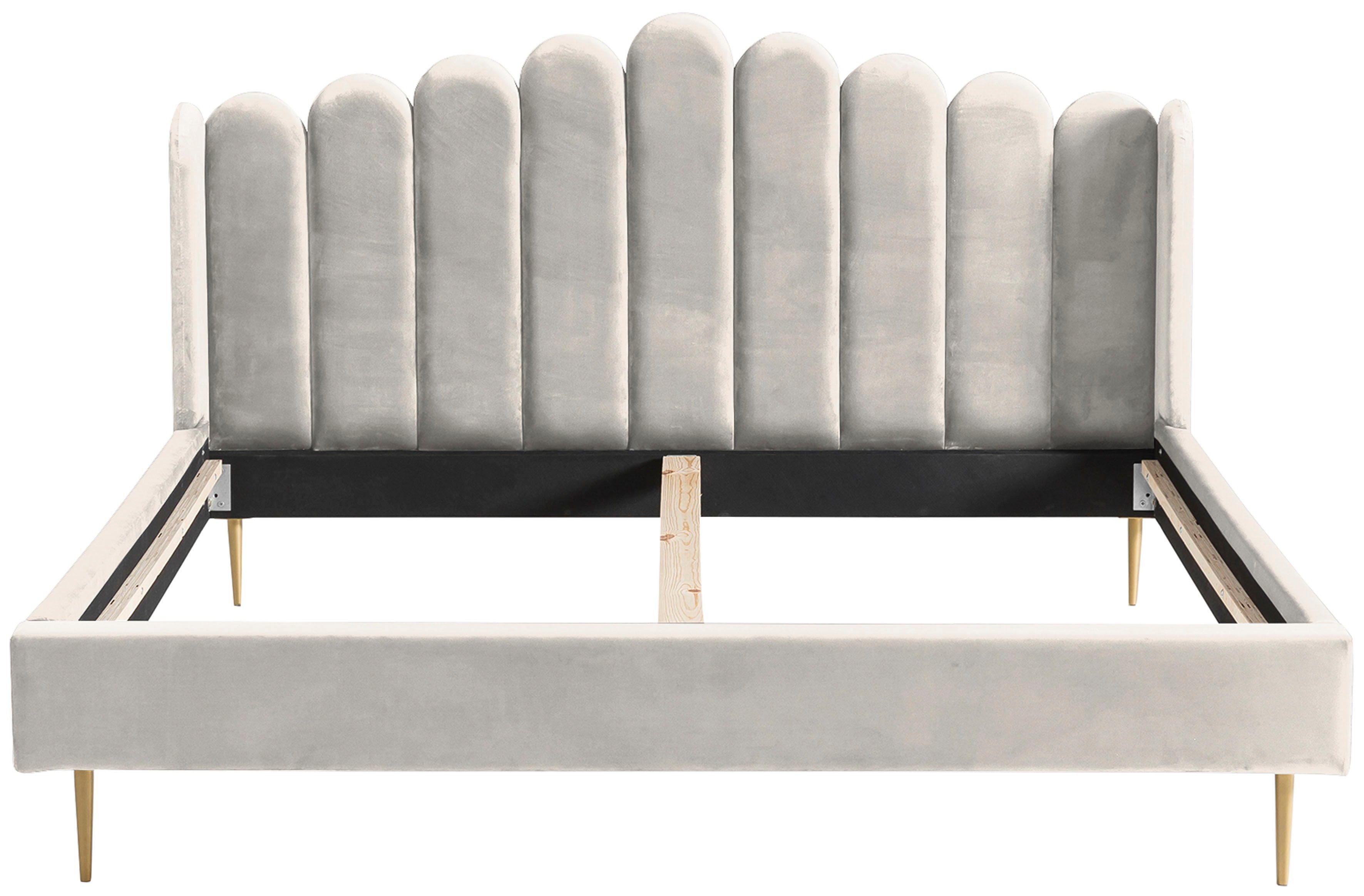 SalesFever Gestoffeerd bed Fluwelen bekleding, goudkleurige metalen poten