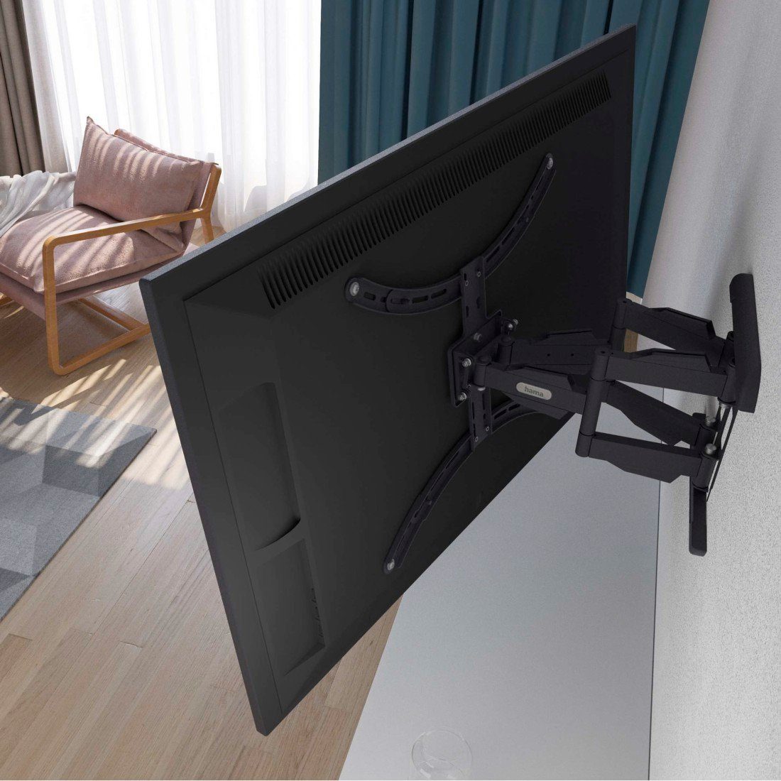 Hama Tv-wandhouder Draaibaar, volledig beweeglijk, 94 - 229cm (37" - 90"), 43", 50", 55", 65", 75"