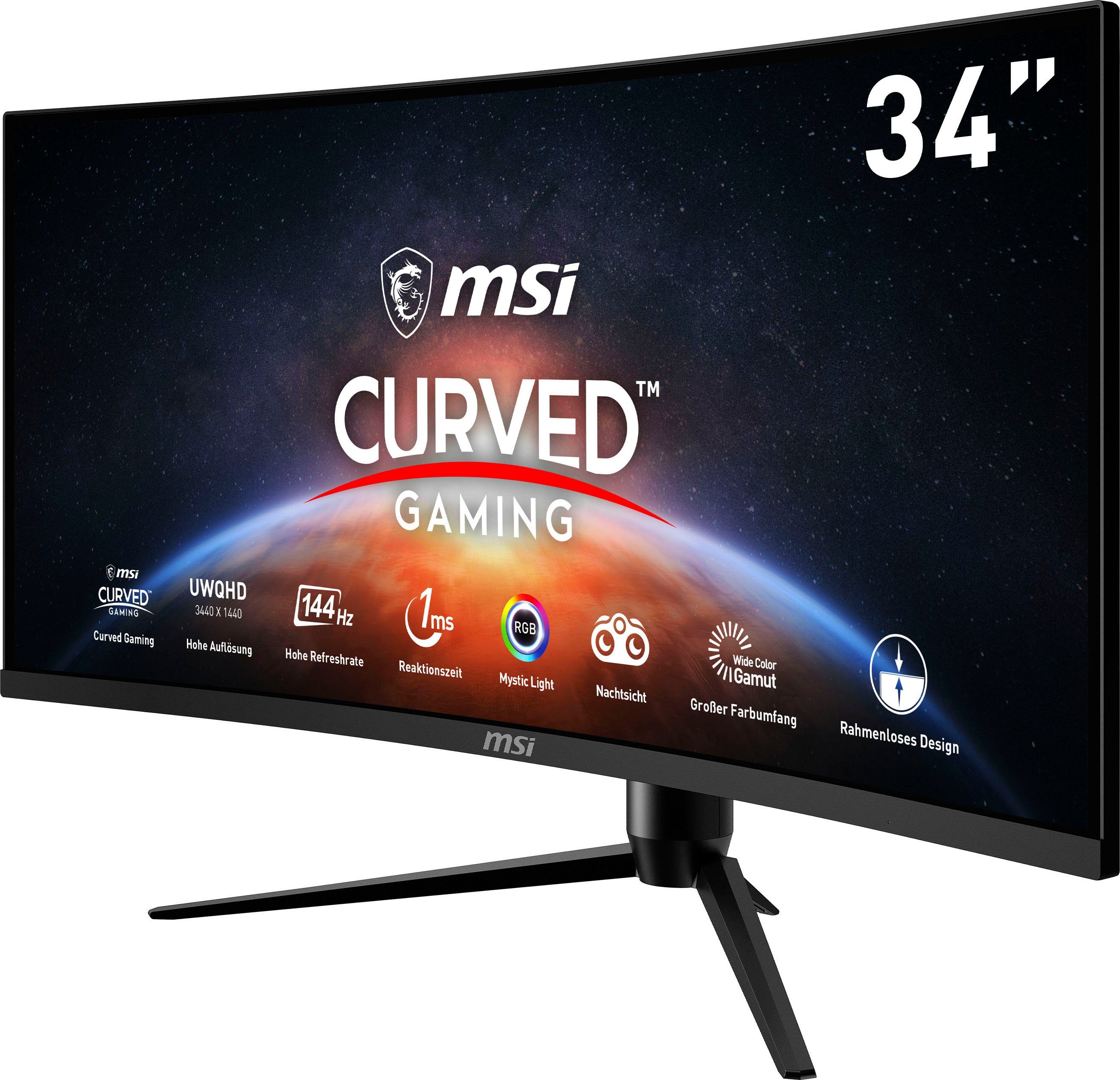 MSI Curved-gaming-ledscherm Optix MAG342CQR, 86 cm / 34", UWQHD