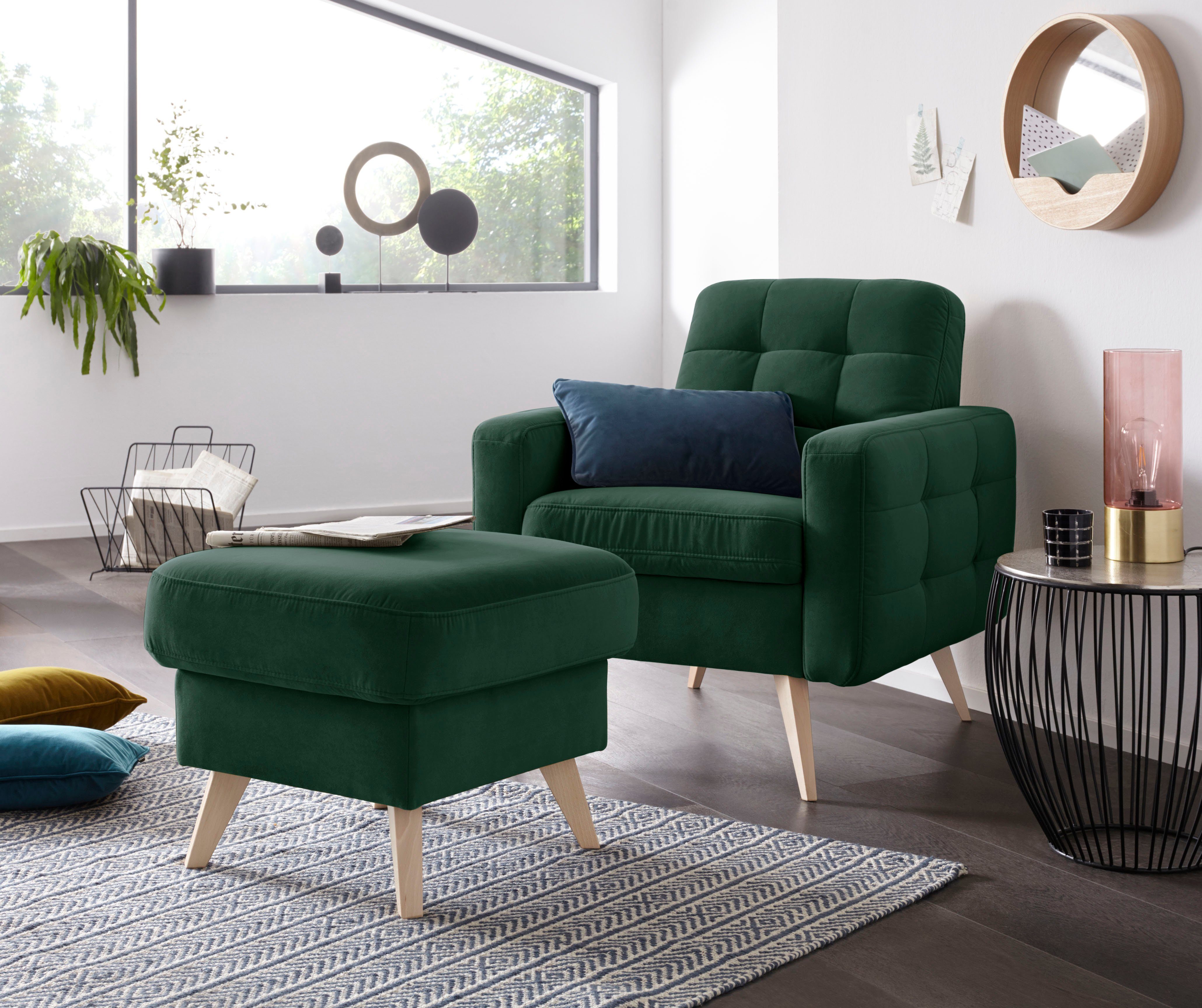exxpo - sofa fashion Fauteuil Nappa, loungesessel, actuele rugstepping, comfortabel en modern