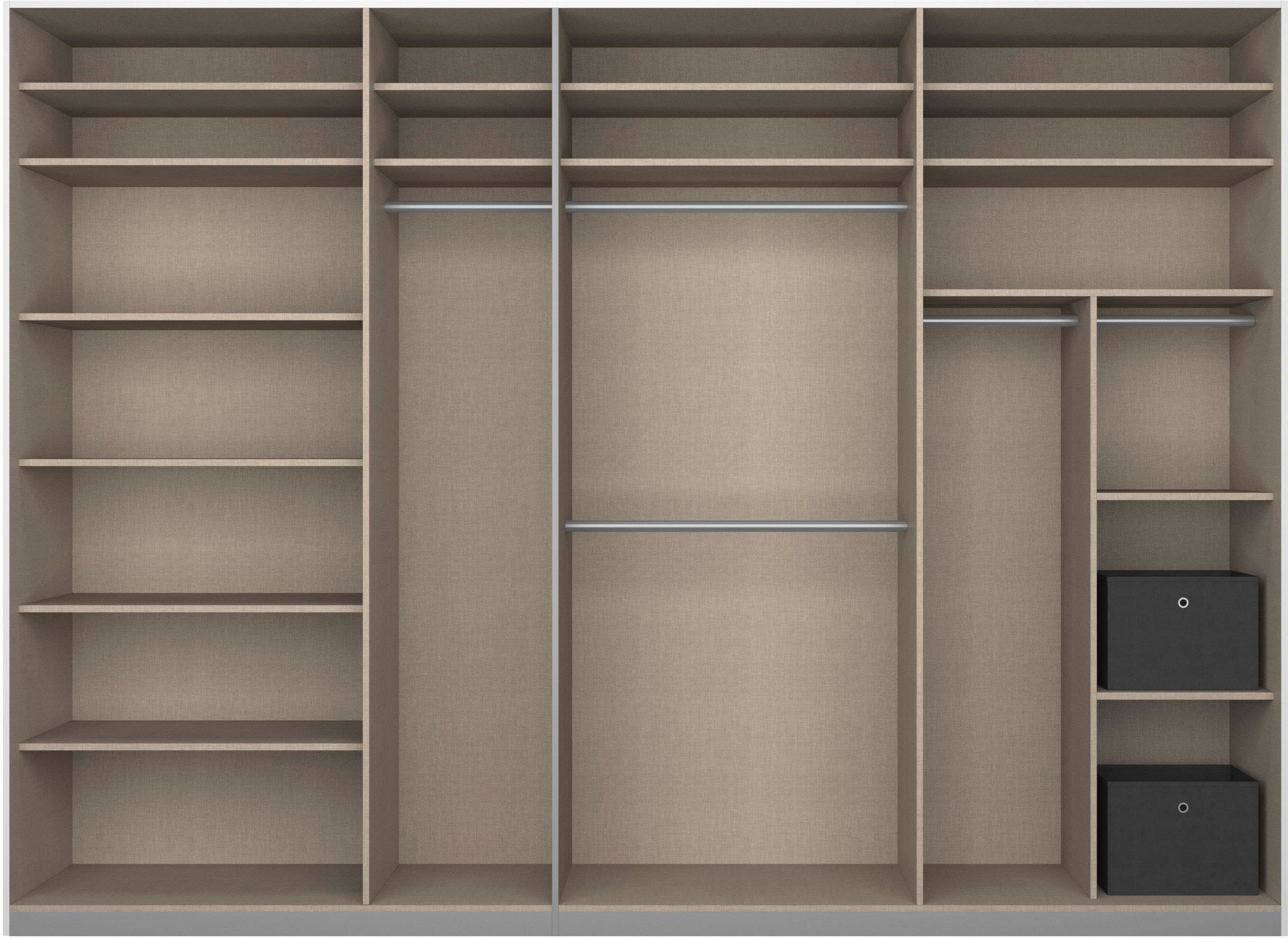 rauch Schuifdeurkast Kledingkast Garderobe CORTONA inclusief interieurindeling,