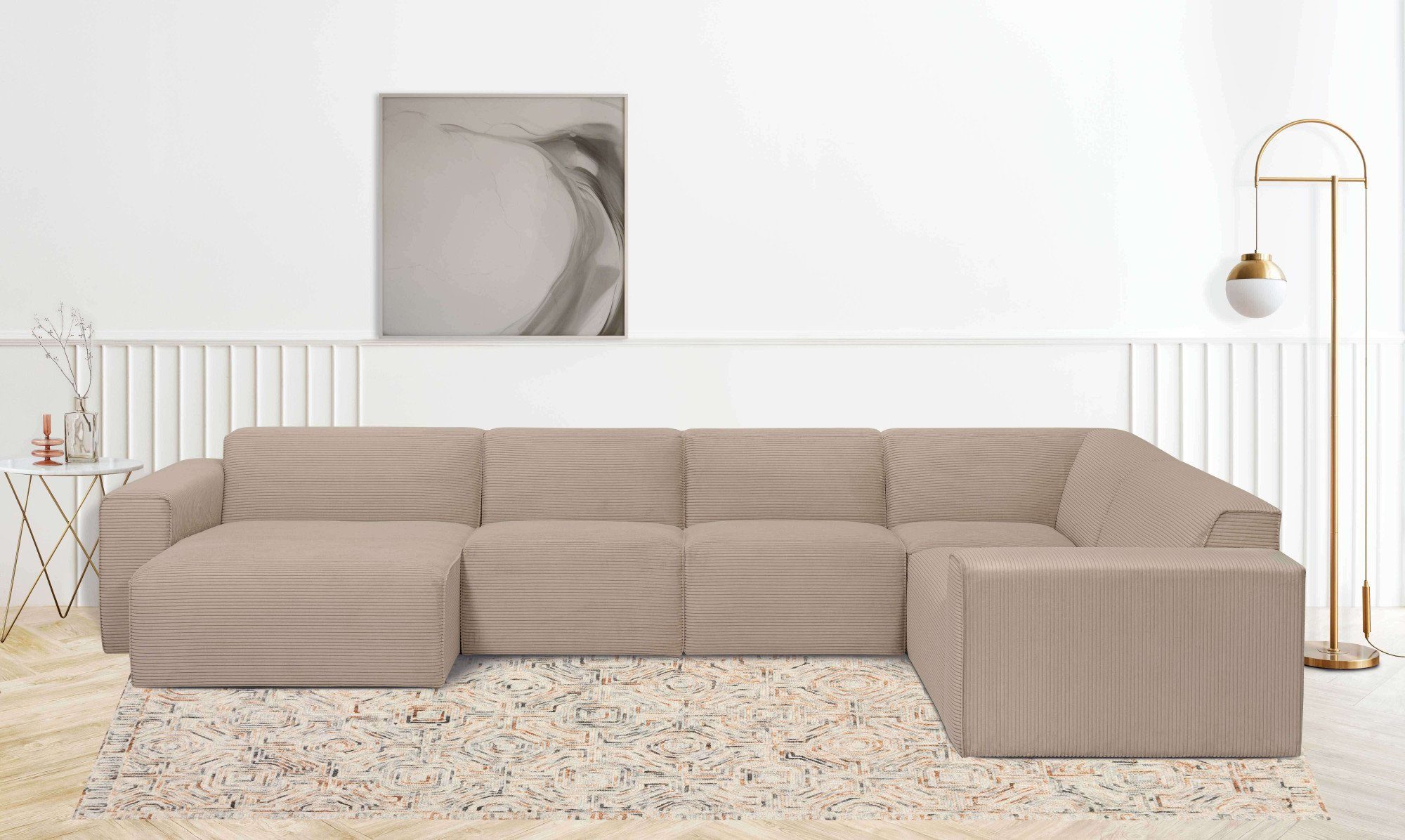 INOSIGN Zithoek Clayton in een trendy ribfluwelen bekleding, diverse combinaties mogelijk