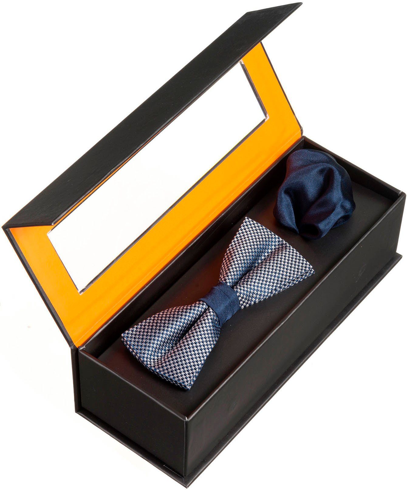 MONTI Vlinderdasje Vlinderstrik in minimalistisch patroon, met bijpassend uni-zakdoek (set, 2 stuks)