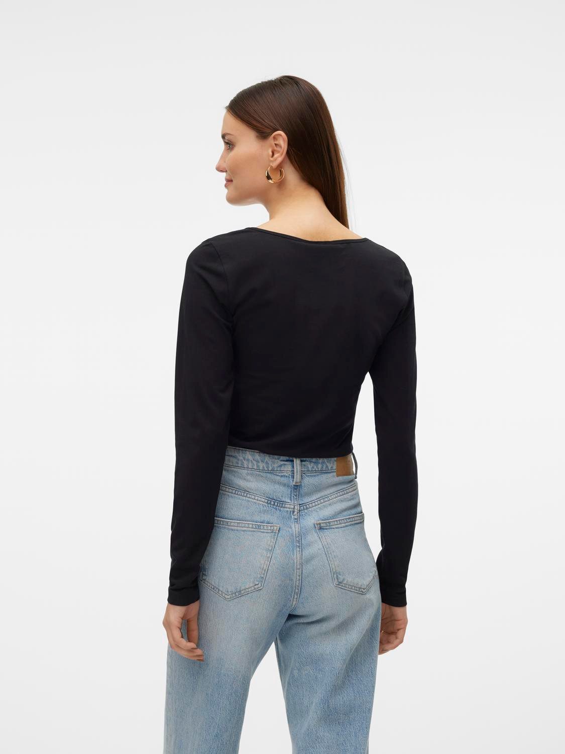 Vero Moda Shirt met lange mouwen VMLULU LS U-NECK TOP JRS GA NOOS