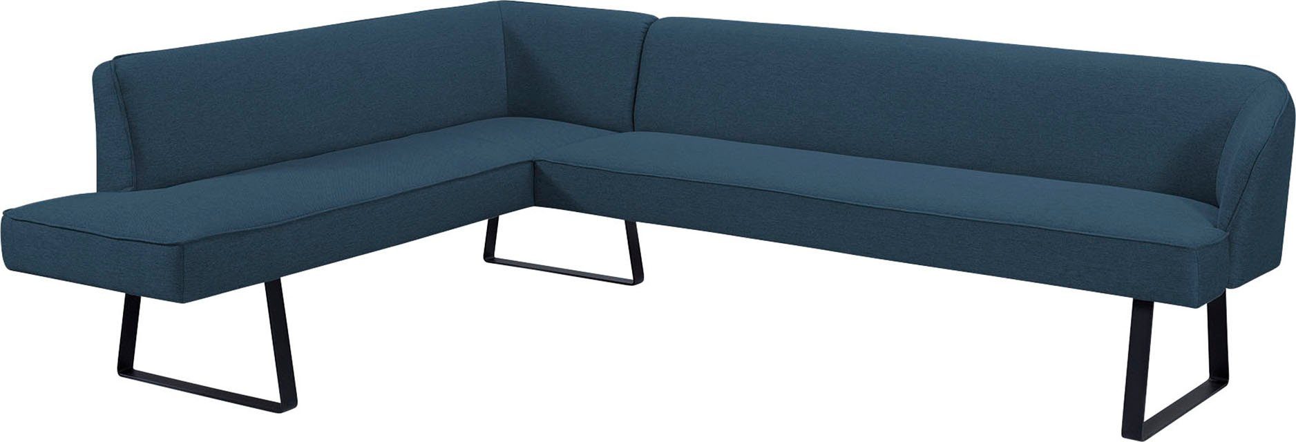 exxpo - sofa fashion Hoekbank Americano met opstaande naad en metalen poten, bekleding in verschillende kwaliteiten