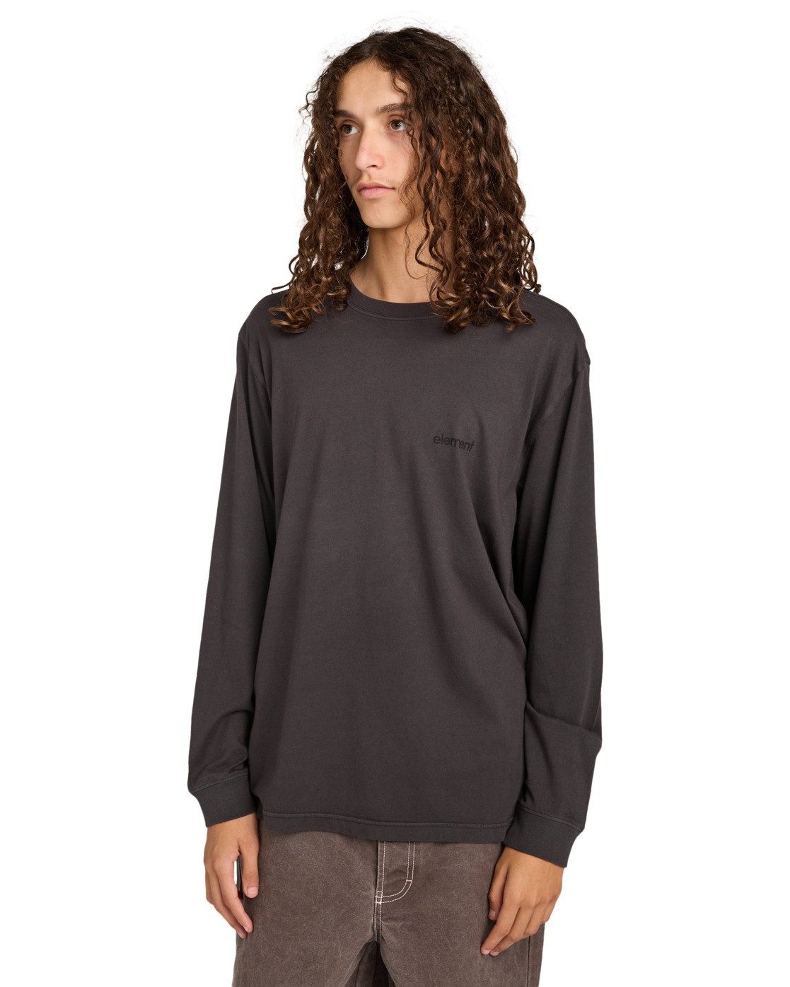 Element Shirt met lange mouwen Lowcase Pigment heren t-shirts maat L zwart