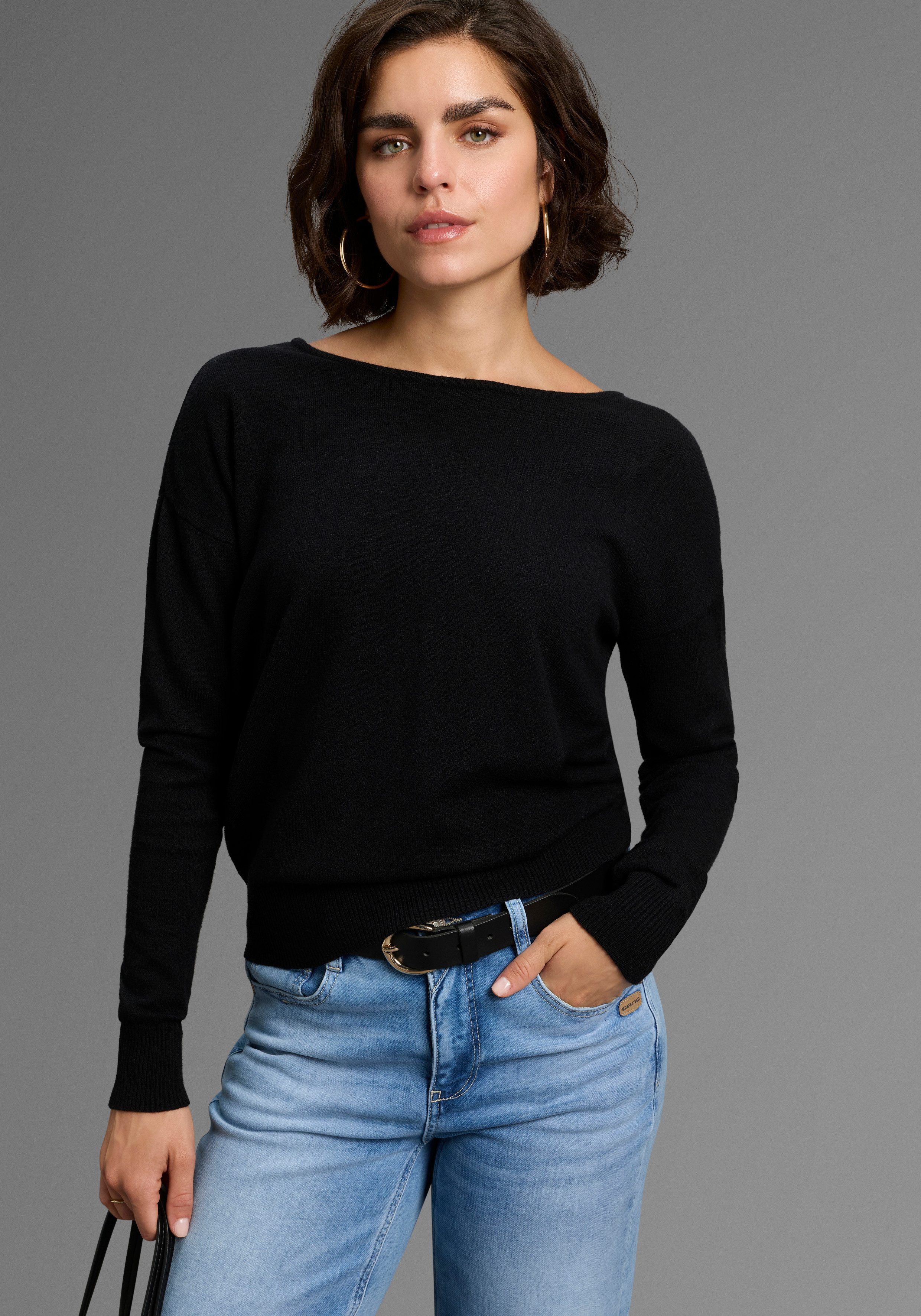 Laura Scott Gebreide trui met rijgelement achter - nieuwe collectie