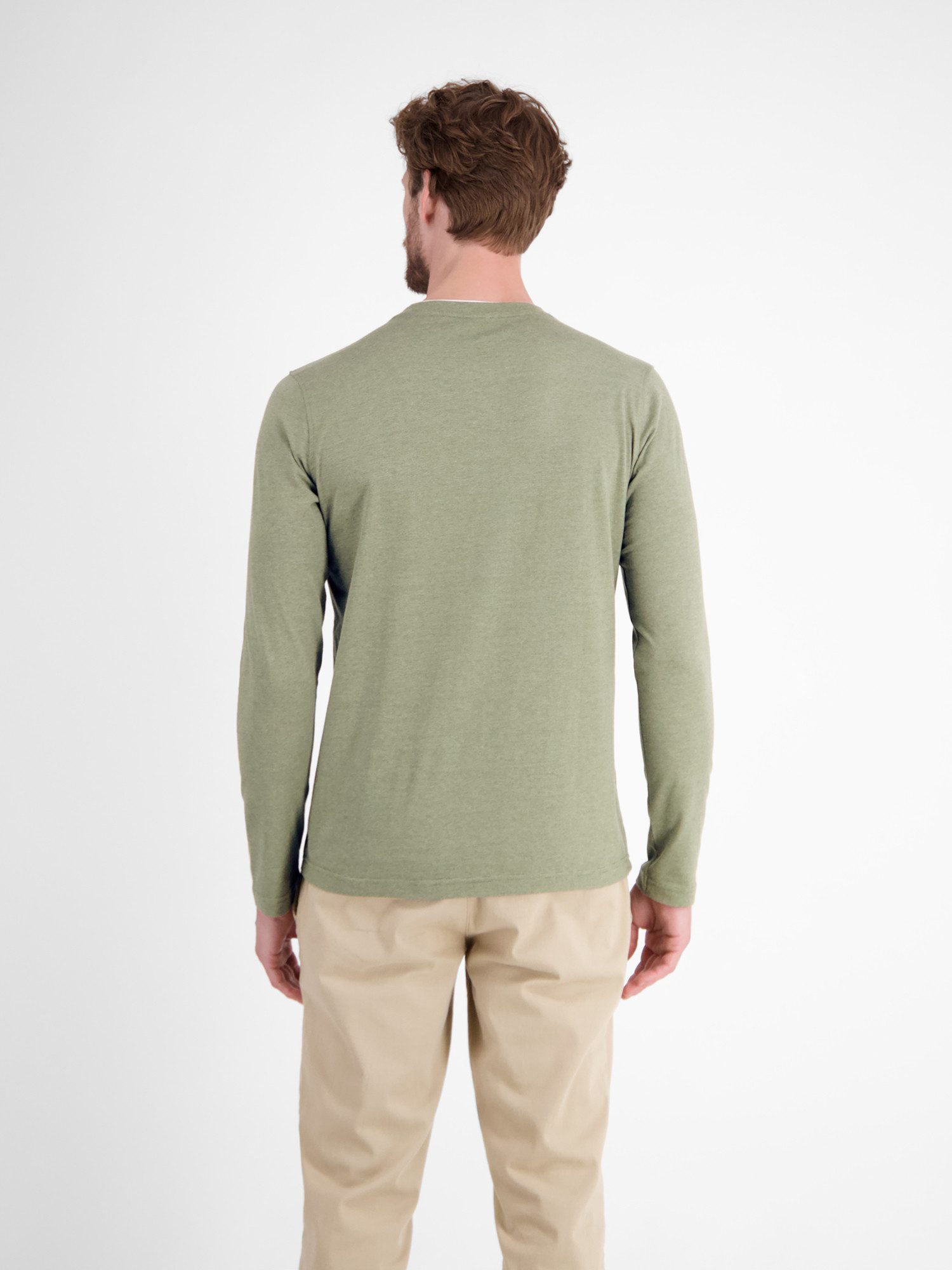 Lerros Sweatshirt LERROS Serafino-shirt met lange mouwen voor heren