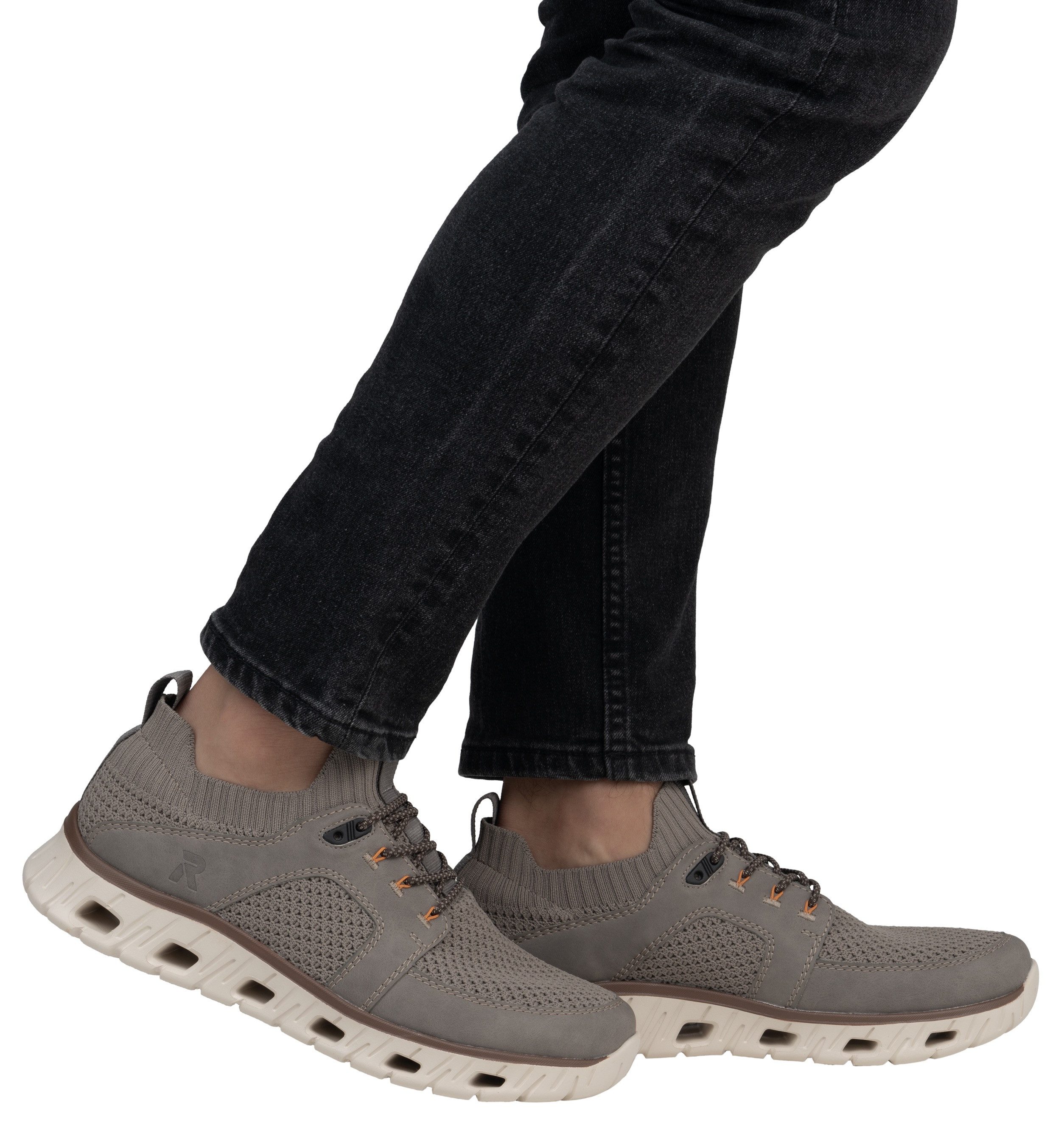RIEKER Sport Slip-on sneakers , lage schoen, vrijetijdsschoen, slipper met modieuze loopzool