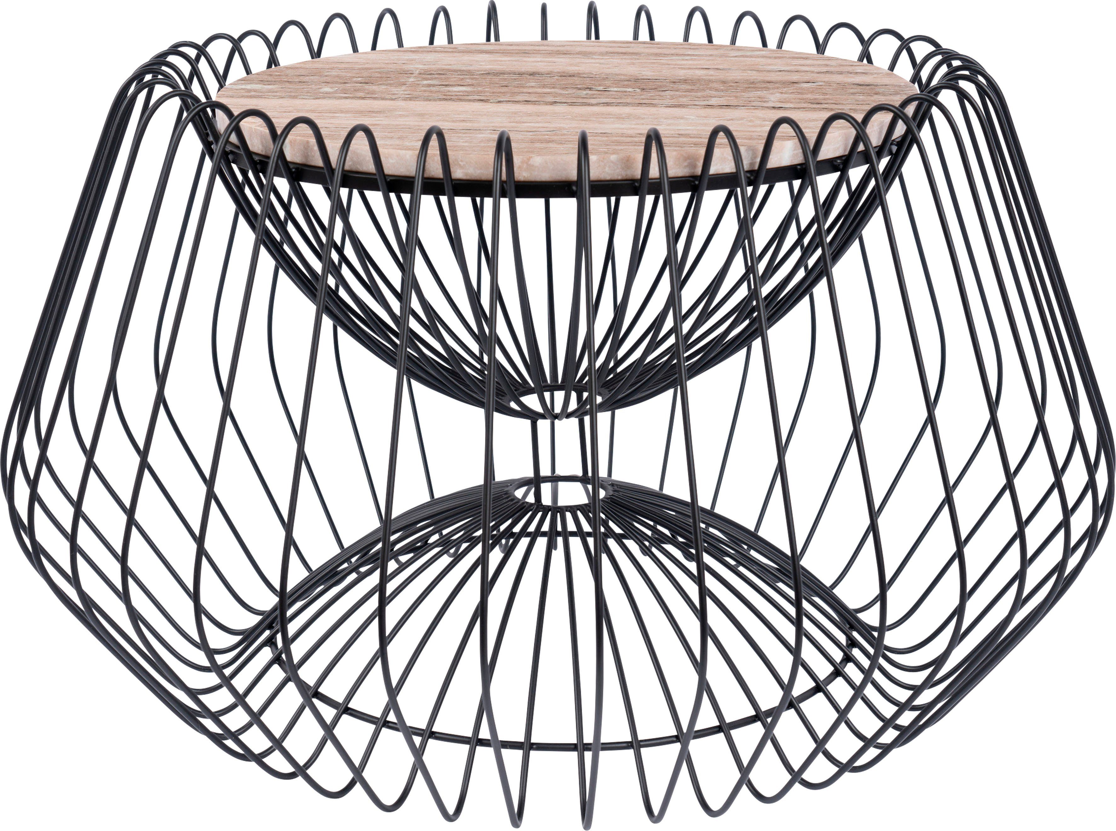 Kayoom Bijzettafel Malibu 325, bijzettafel met luxe marmeren blad ø marmeren blad: 37 cm, trendy metalen design, onderhoudsvriendelijk (1 stuk)