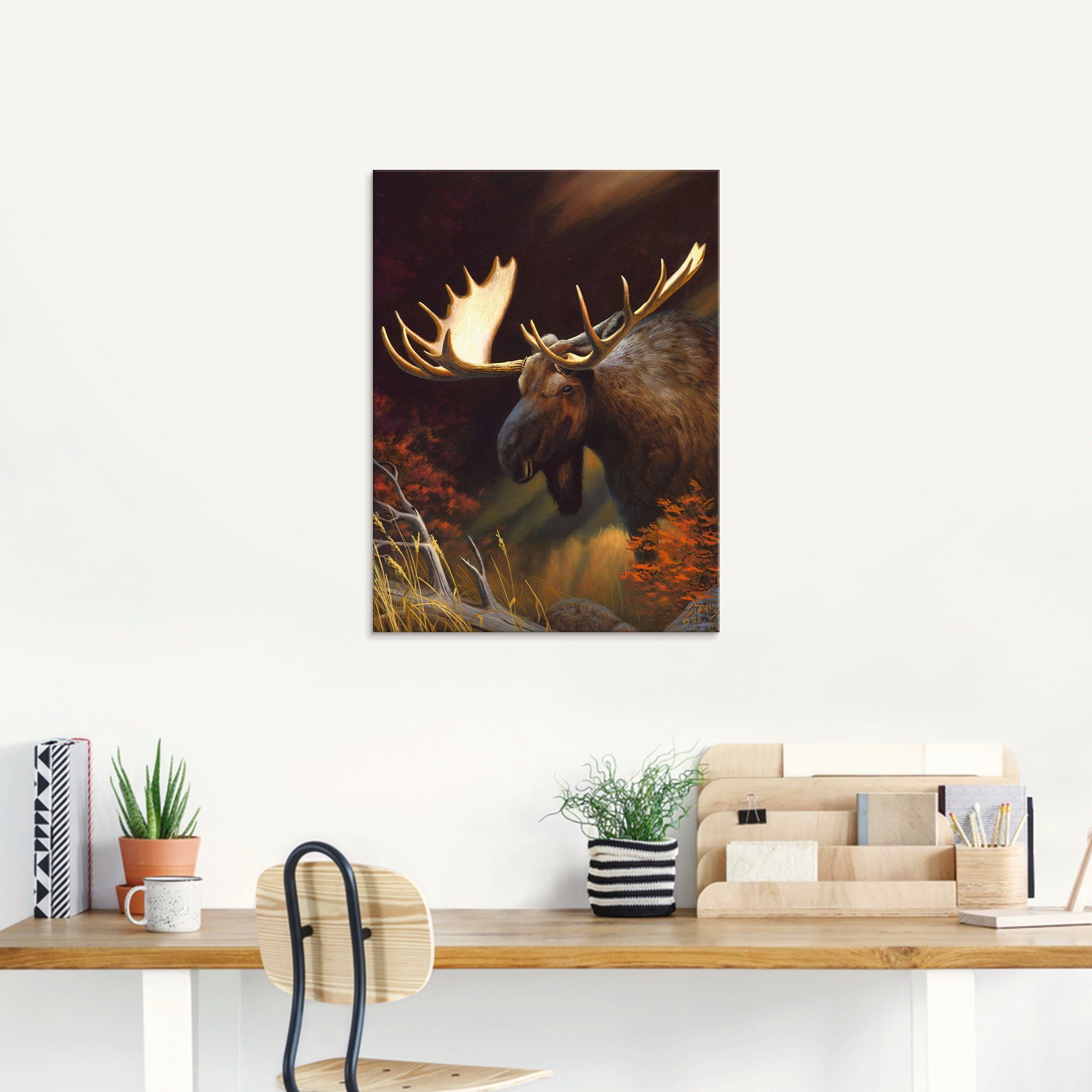 Artland Print op glas Eland foto in verschillende maten