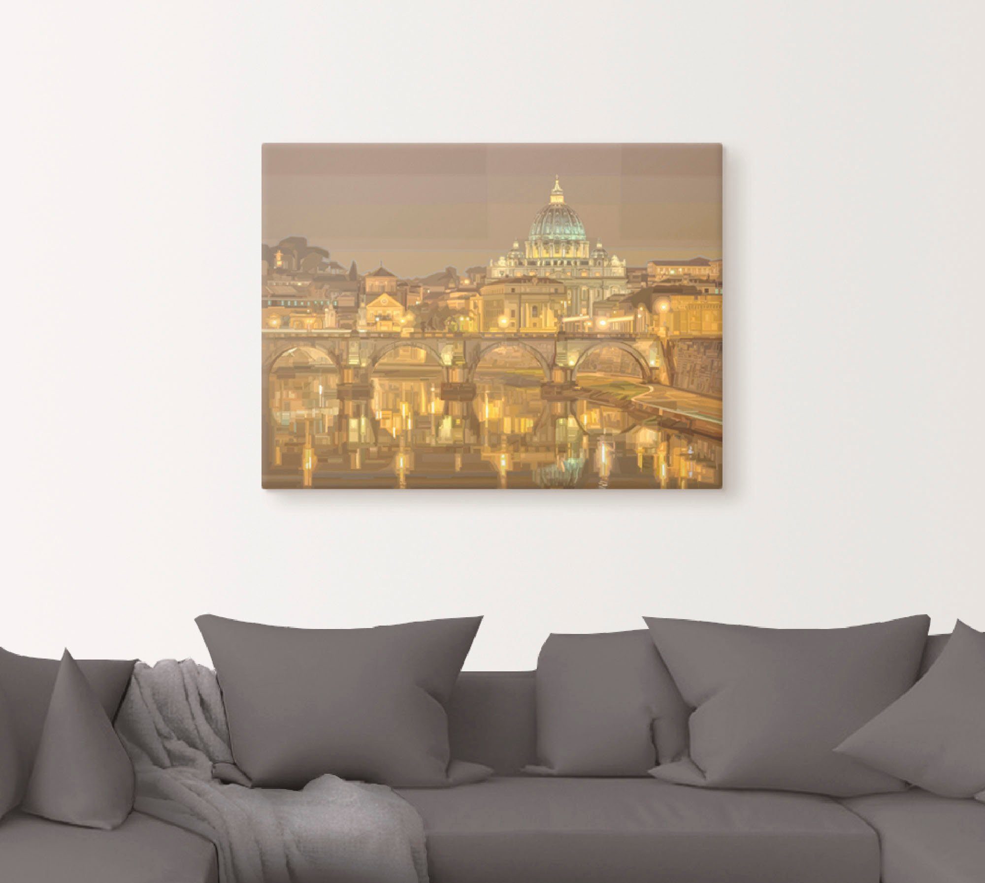 Artland Artprint op linnen Rome Sint-Pietersbasiliek