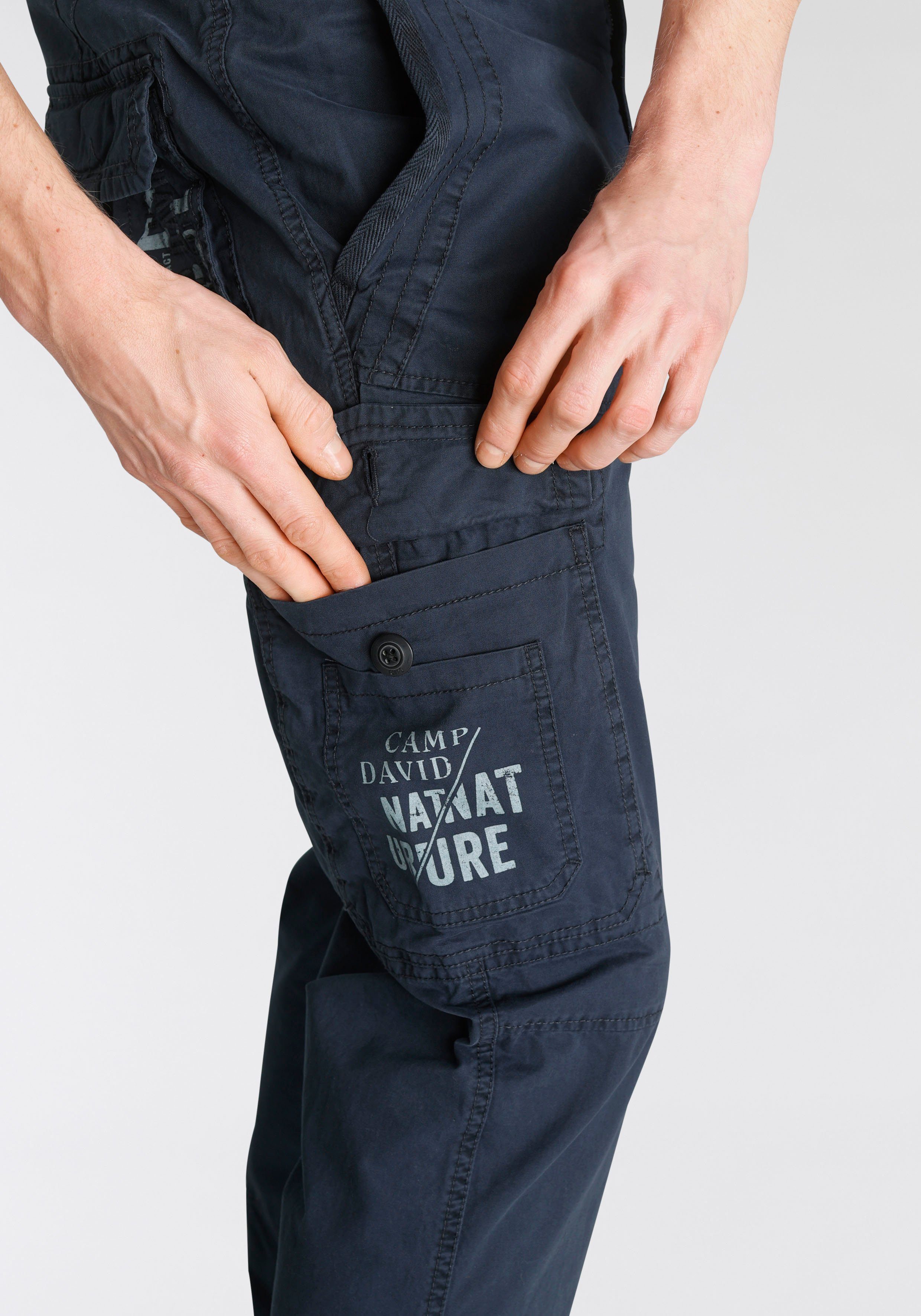 CAMP DAVID Cargobroek met logo-opschrift