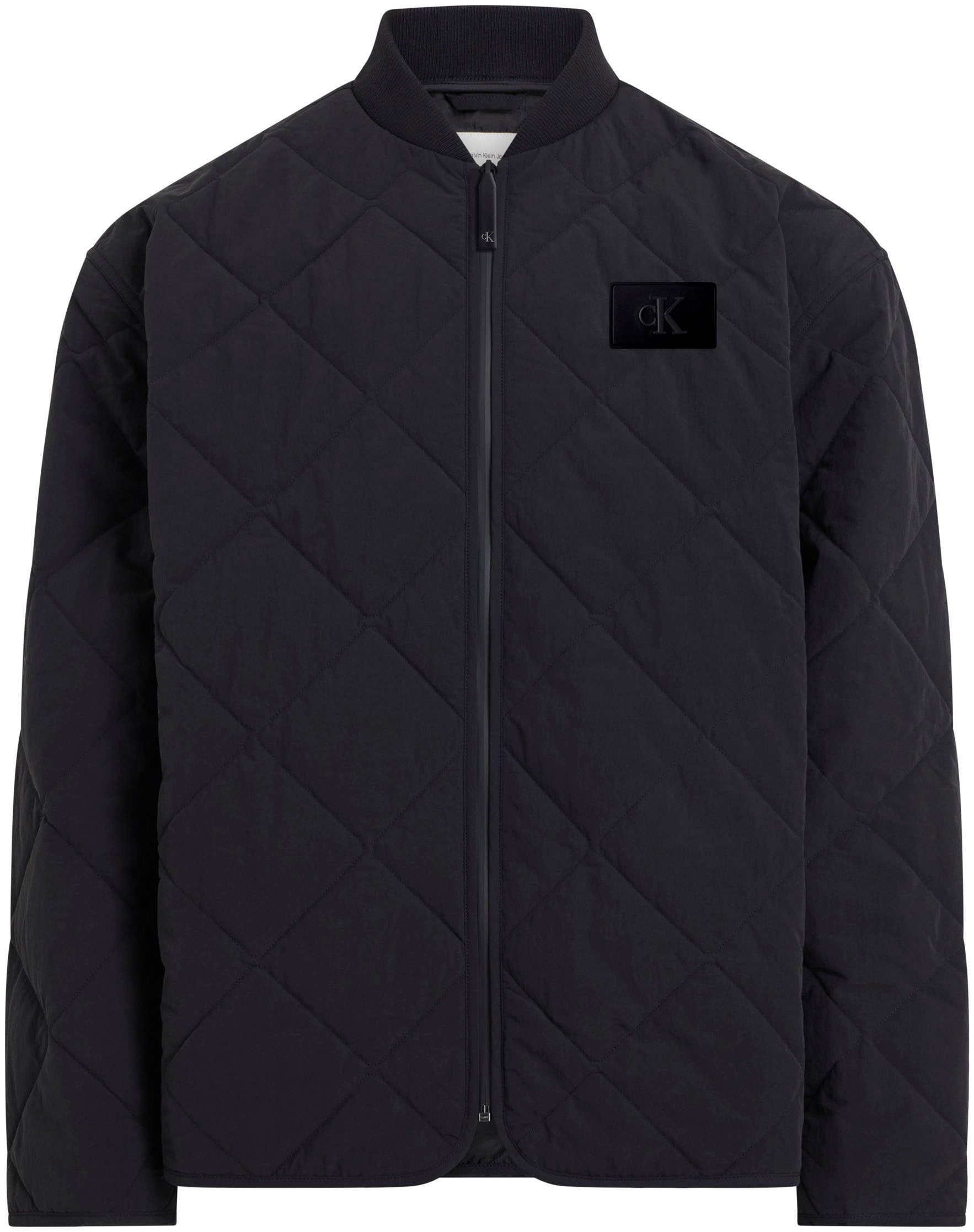 Calvin Klein Gewatteerde jas QUILTED JACKET Logopatch, staande kraag