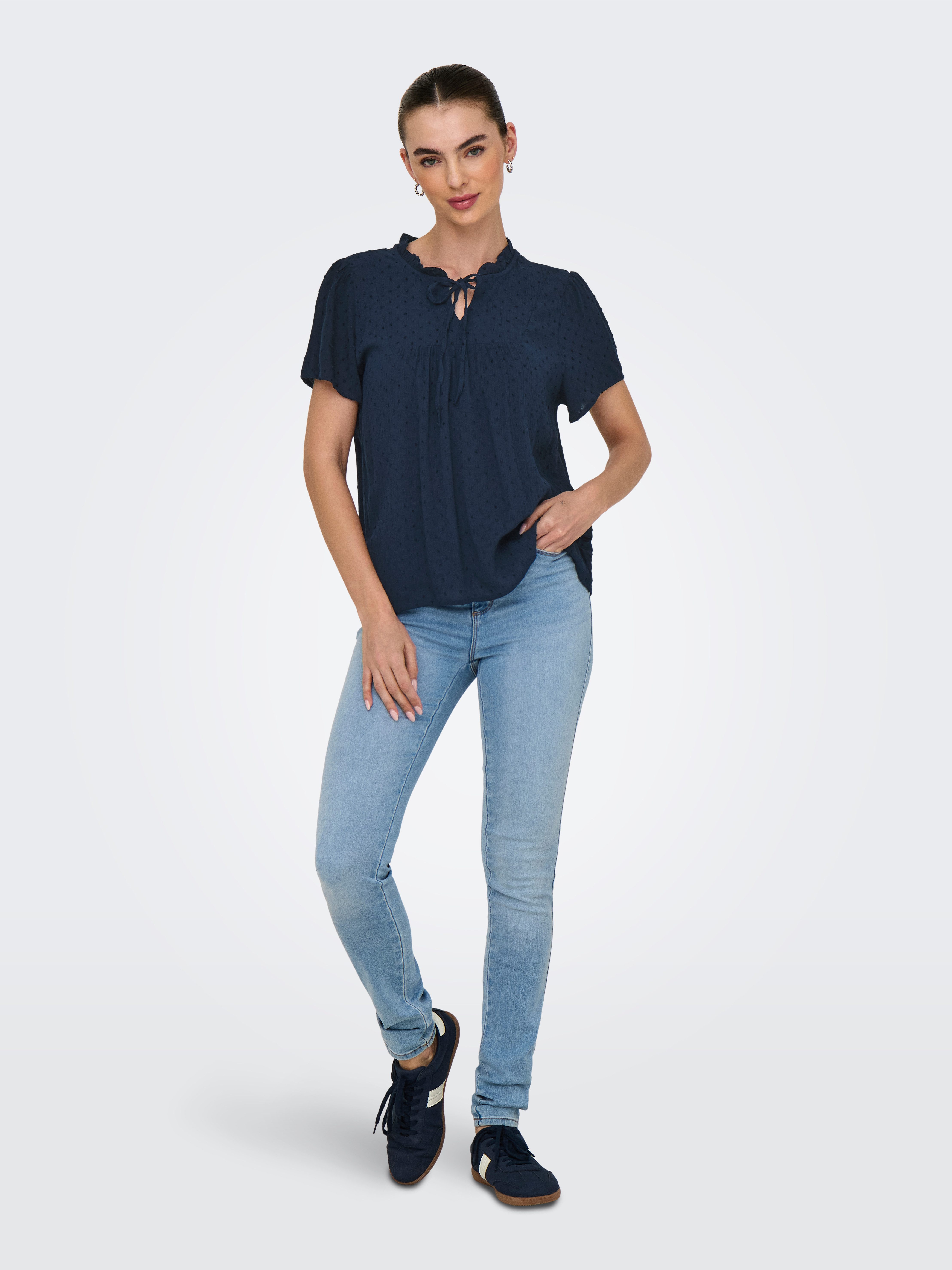 JDY Blouse met korte mouwen JDYLIMA LIFE S/S TOP WVN NOOS
