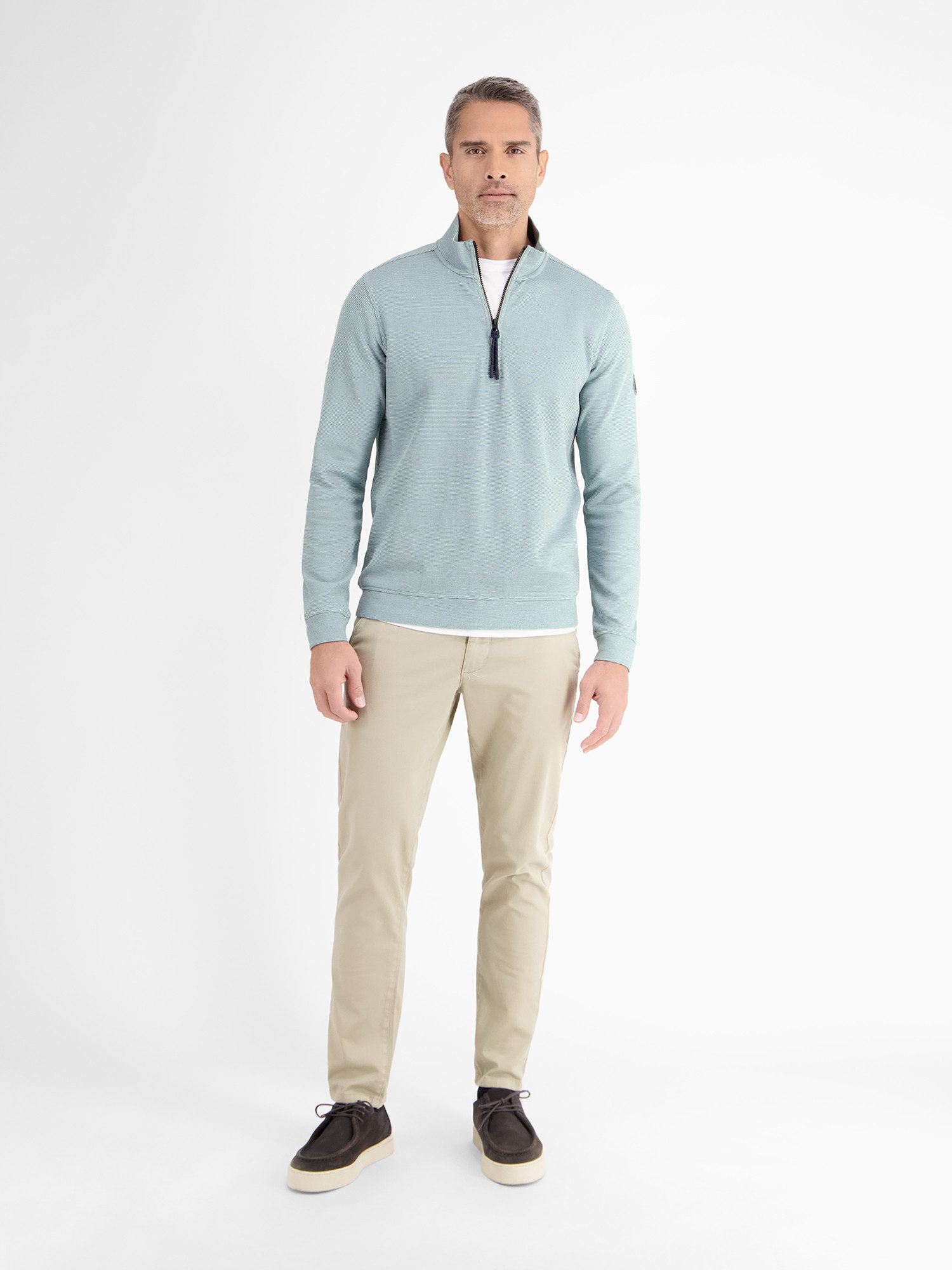Lerros Sweatshirt LERROS effen brei troyer voor heren