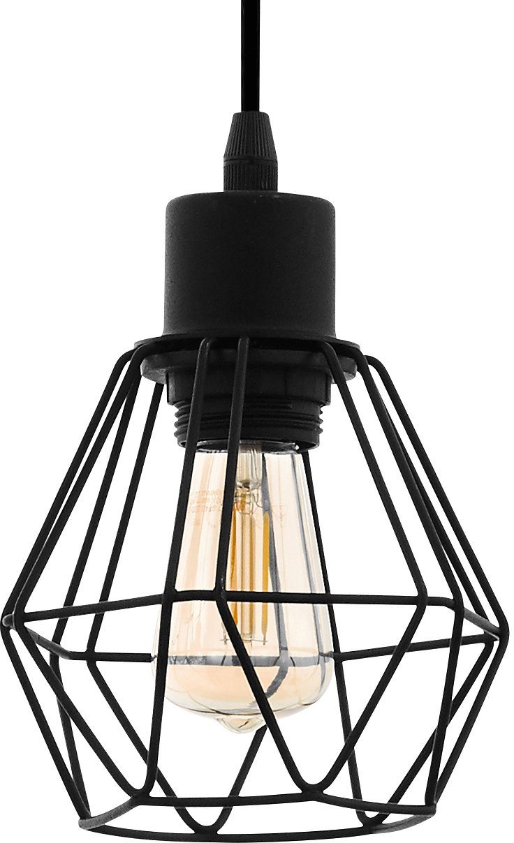 EGLO Hanglamp TOWNSHEND 5 zwart / l70 x h110 x b20 cm / hanglamp van hout en metaal / retro