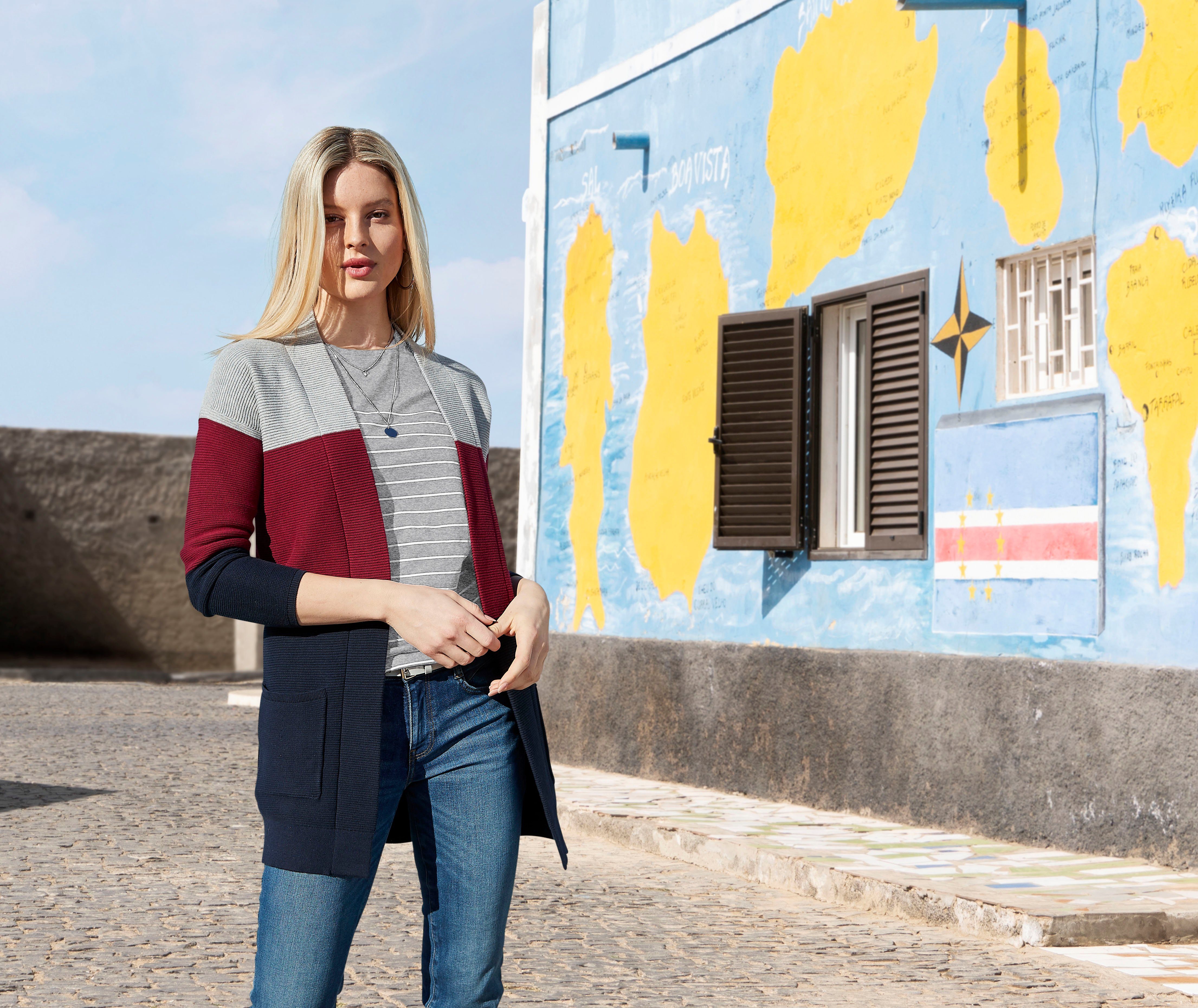 Tom Tailor Shirt met 3/4-mouwen dubbel - strepen + uni (2-delig, Set van 2)