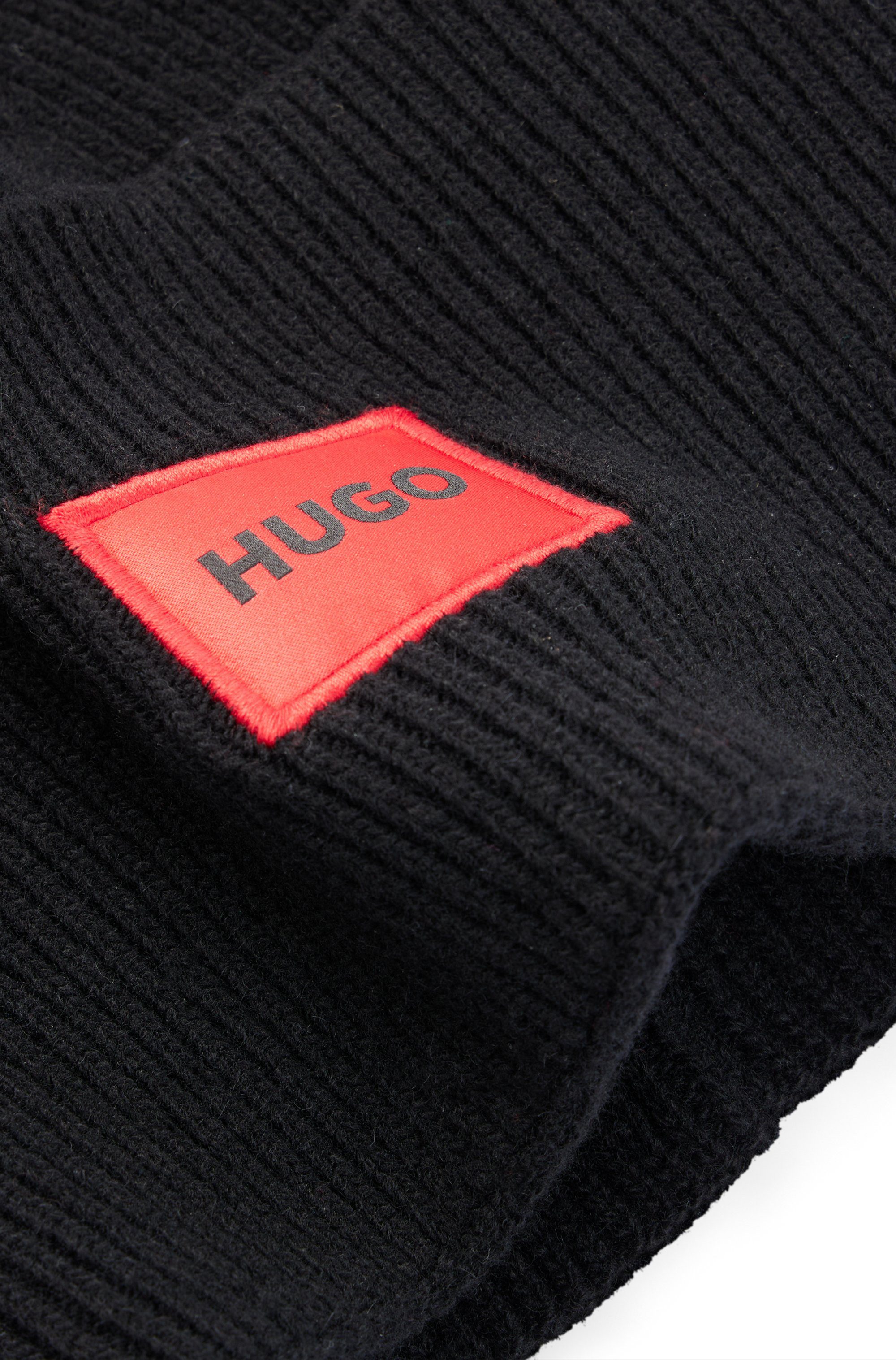 HUGO Beanie Xaff 6 met logobadge