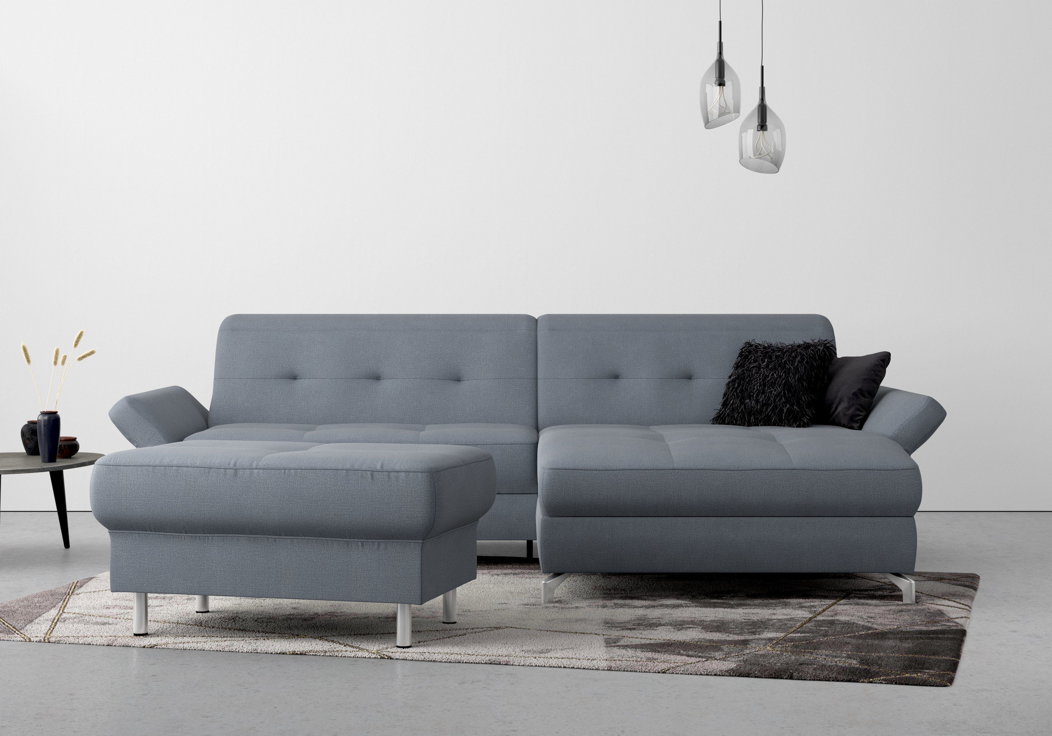 INOSIGN Hocker Maredo Binnenveringsinterieur, passend bij de 'Maredo'-serie hockers blauw