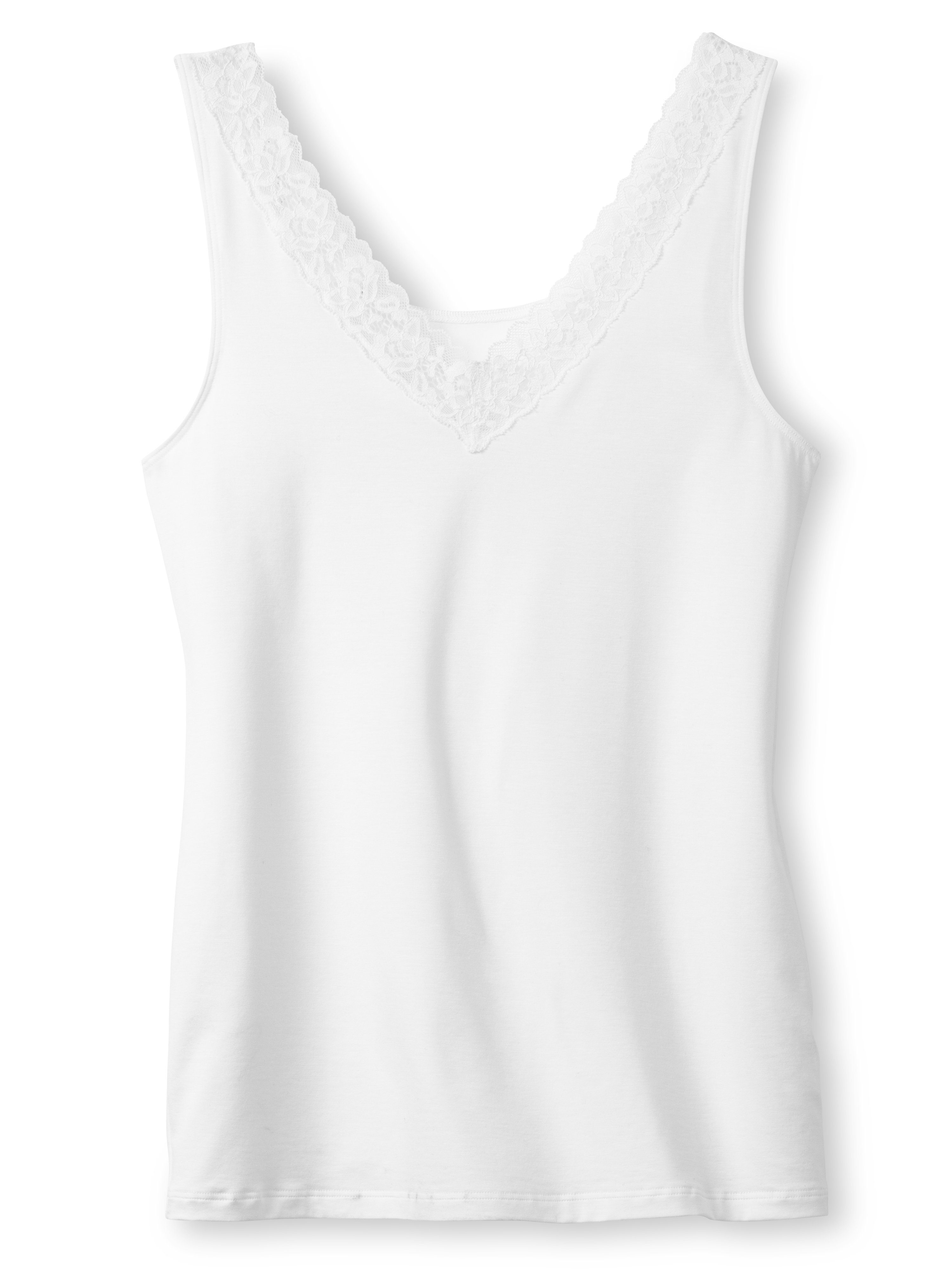 CALIDA Hemd Natural Comfort Lace Tank-top, katoen-top met mooie kant
