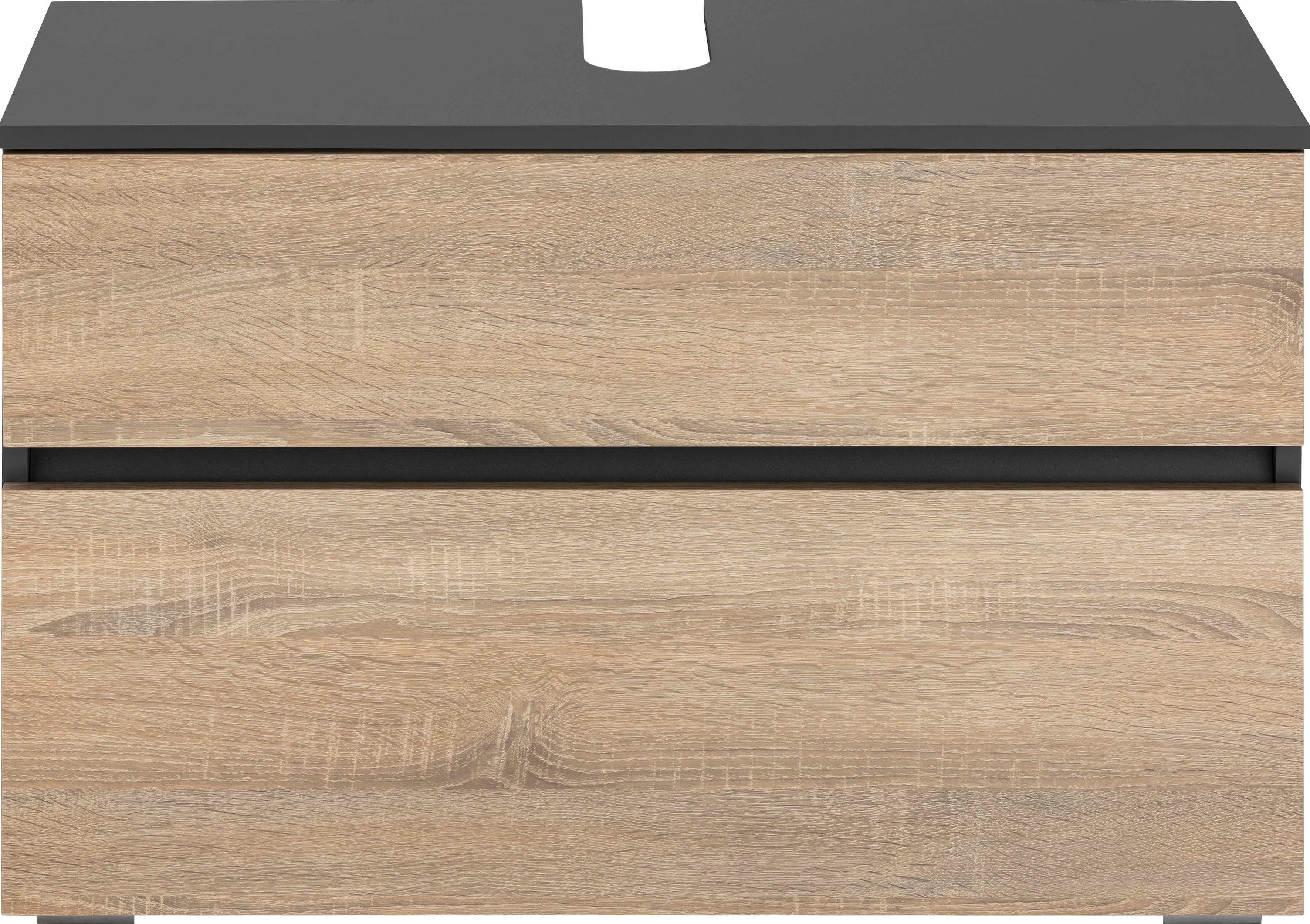 Home affaire Wastafelonderkast Wisla Sifon uitsparing, push-to-open functie, breedte 80 cm, hoogte 55 cm