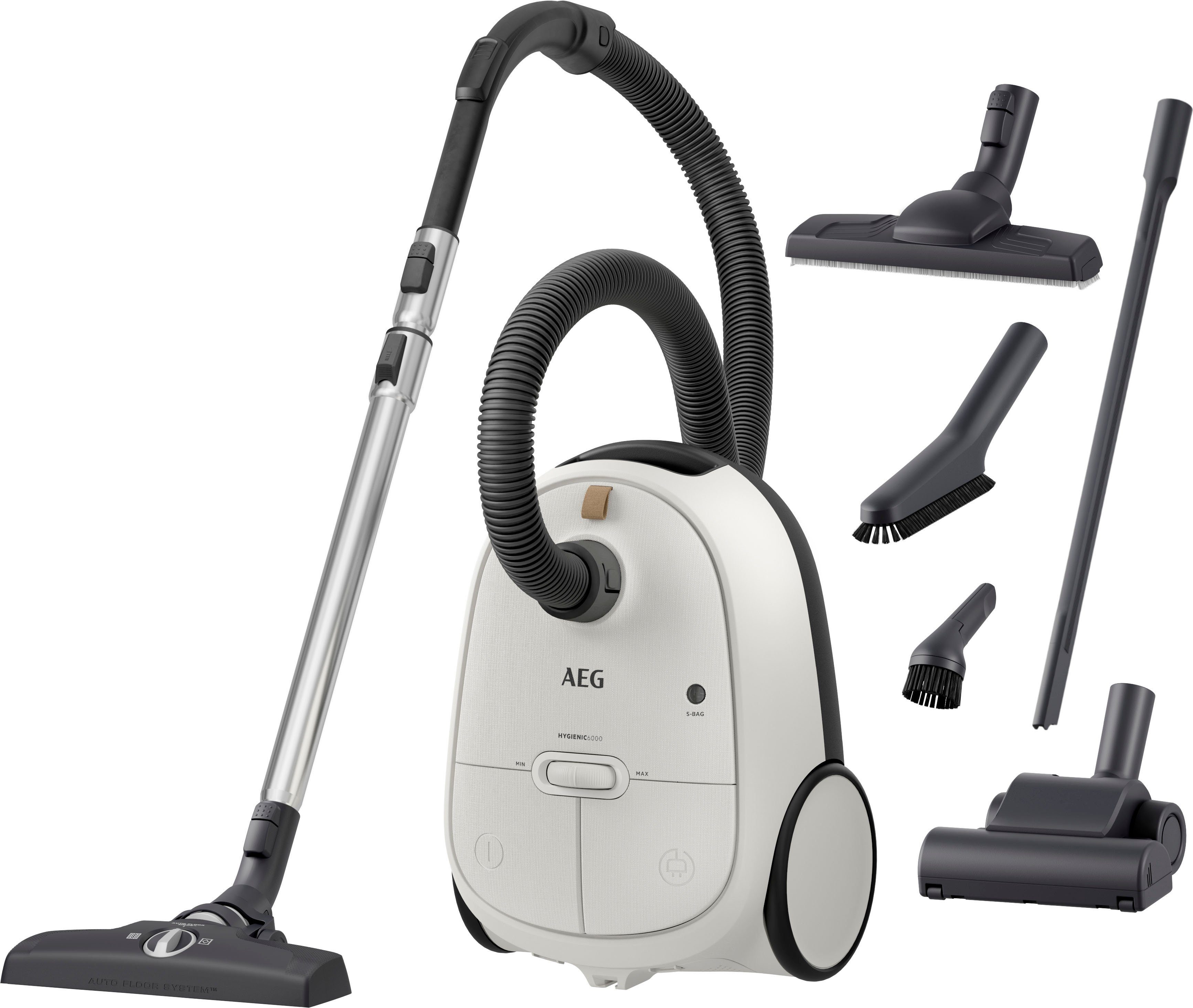 AEG Stofzuiger HYGIENIC 6000 (AB61H6SW) hoog zuigvermogen, inclusief extra zuigmonden, 50%...