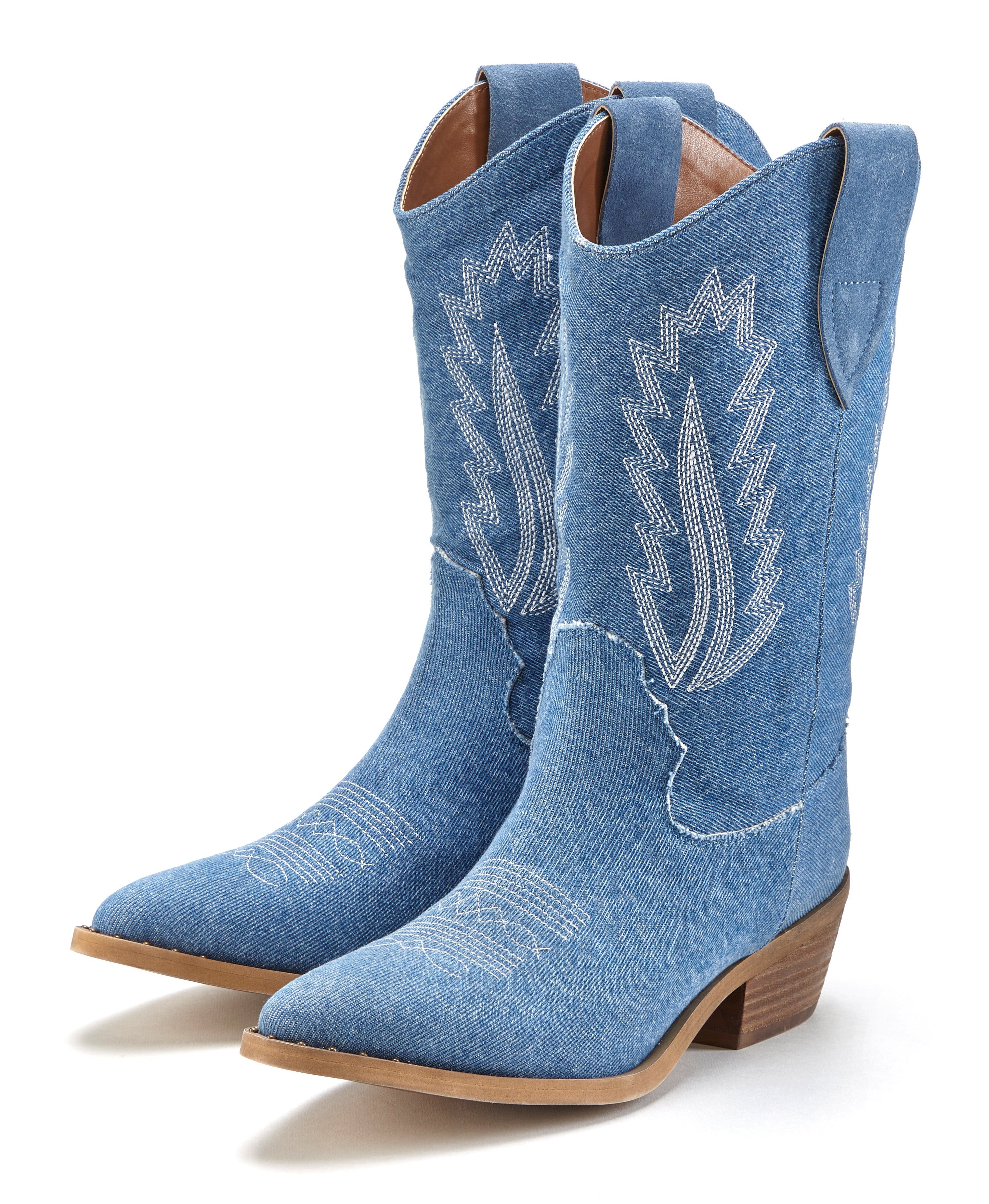 Lascana Cowboy boots Cowboy enkellaars, western enkellaars, ankleboots in denim-look