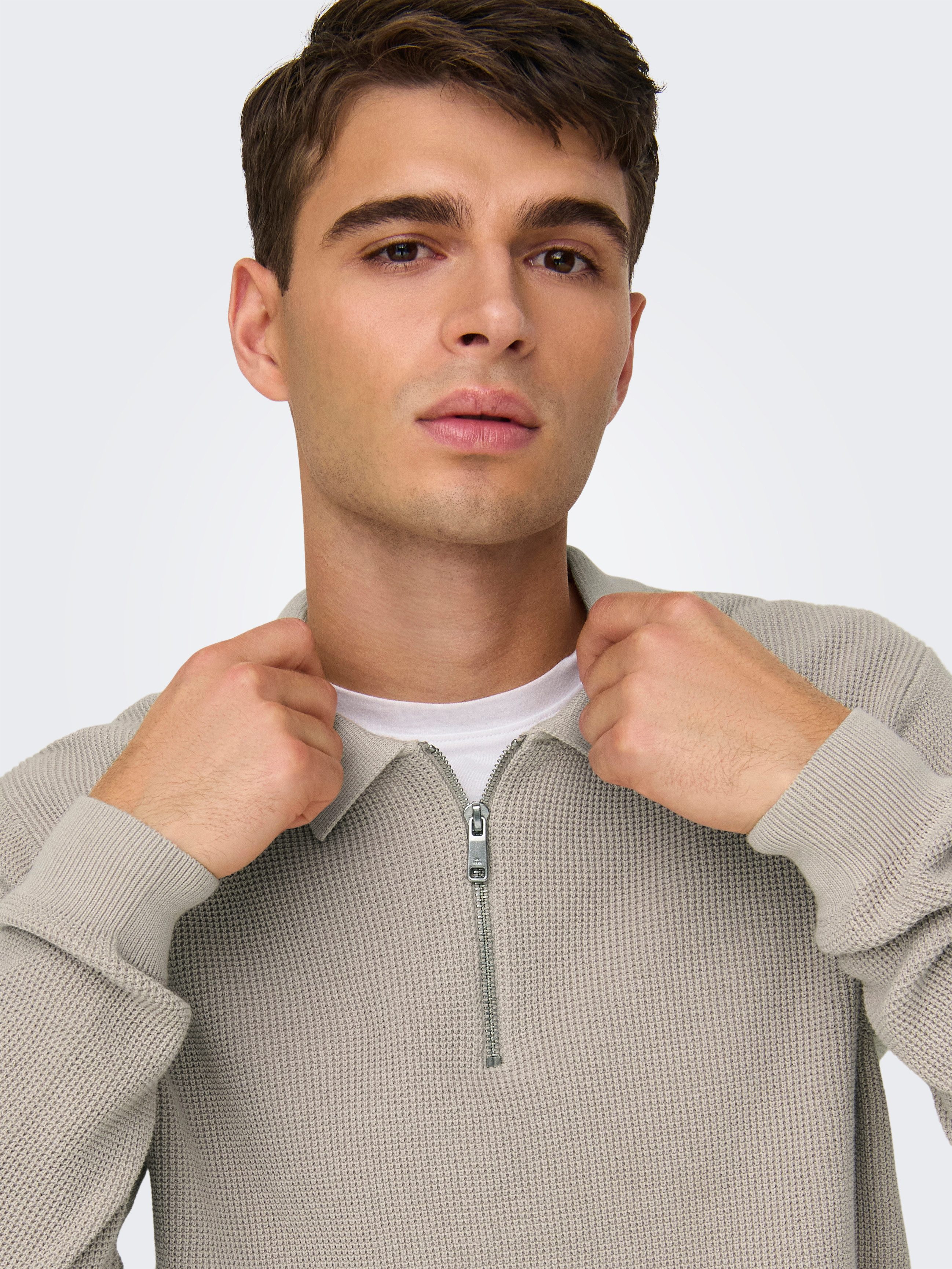 ONLY & SONS Trui met polokraag ONSMATTEO LS ZIP POLO