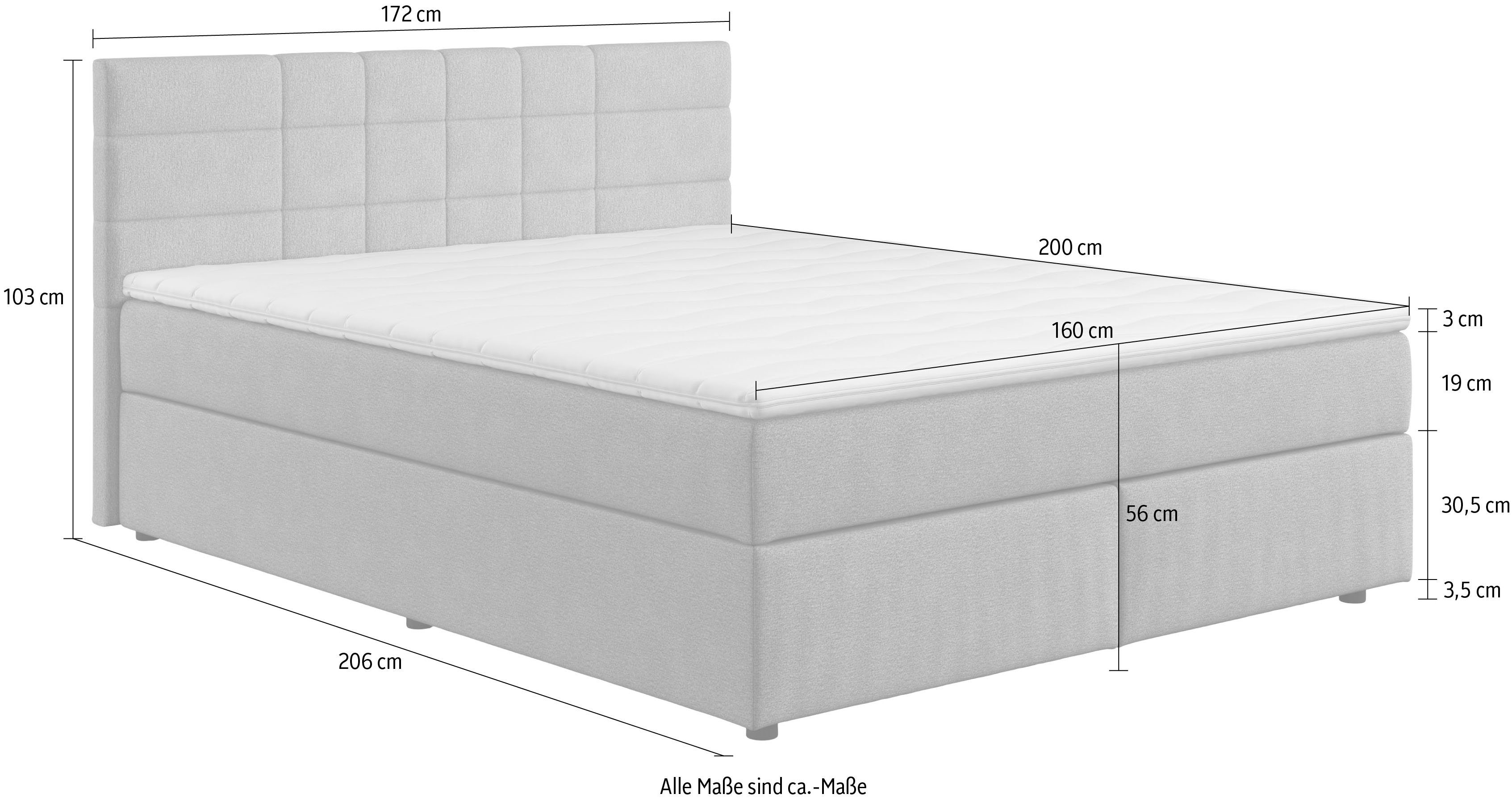 COTTA Boxspring NALA optioneel verkrijgbaar met matras en matrastopper