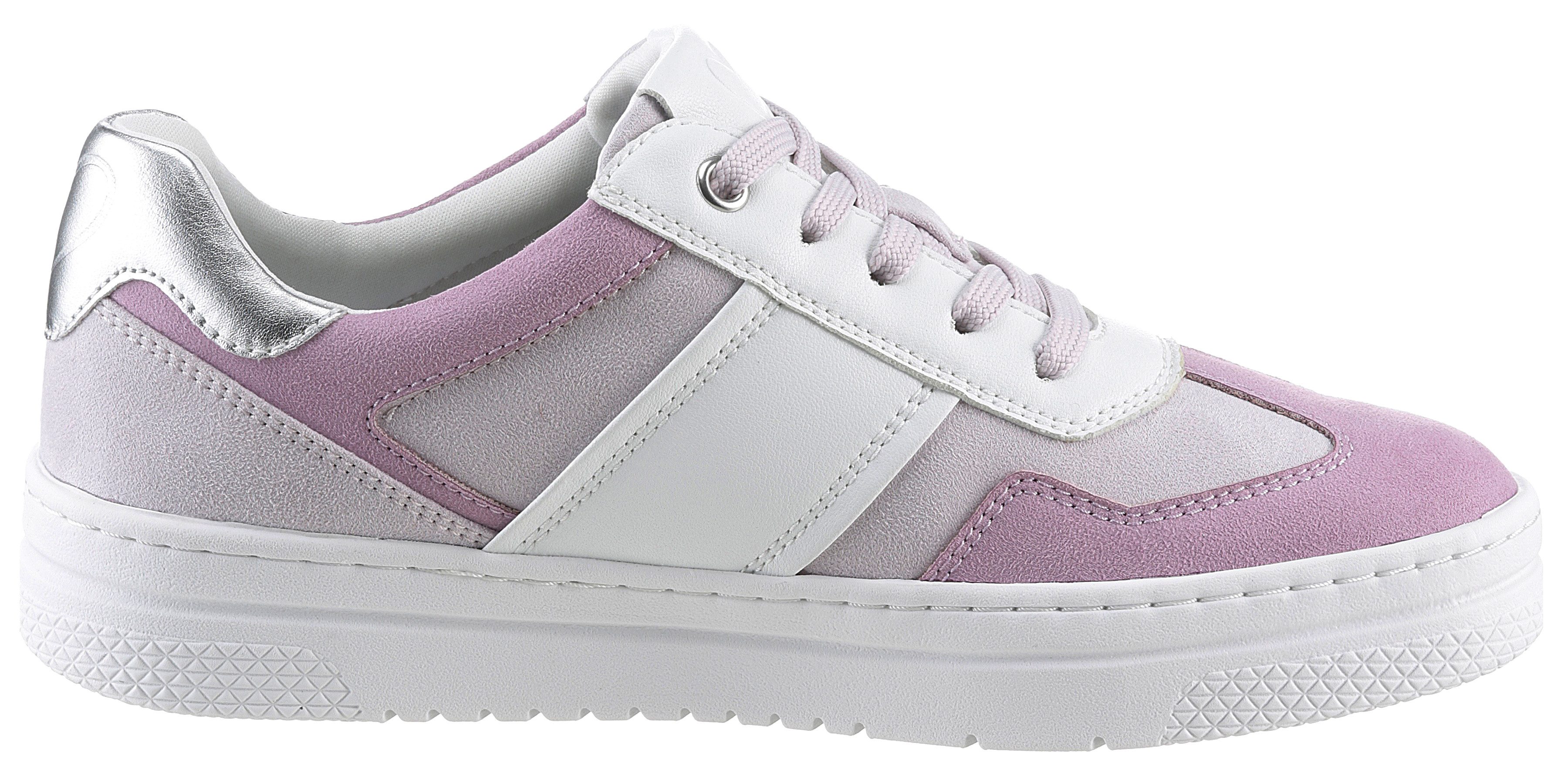Marco Tozzi Plateausneakers vrijetijdsschoen, lage schoen, veterschoen in vegan uitvoering