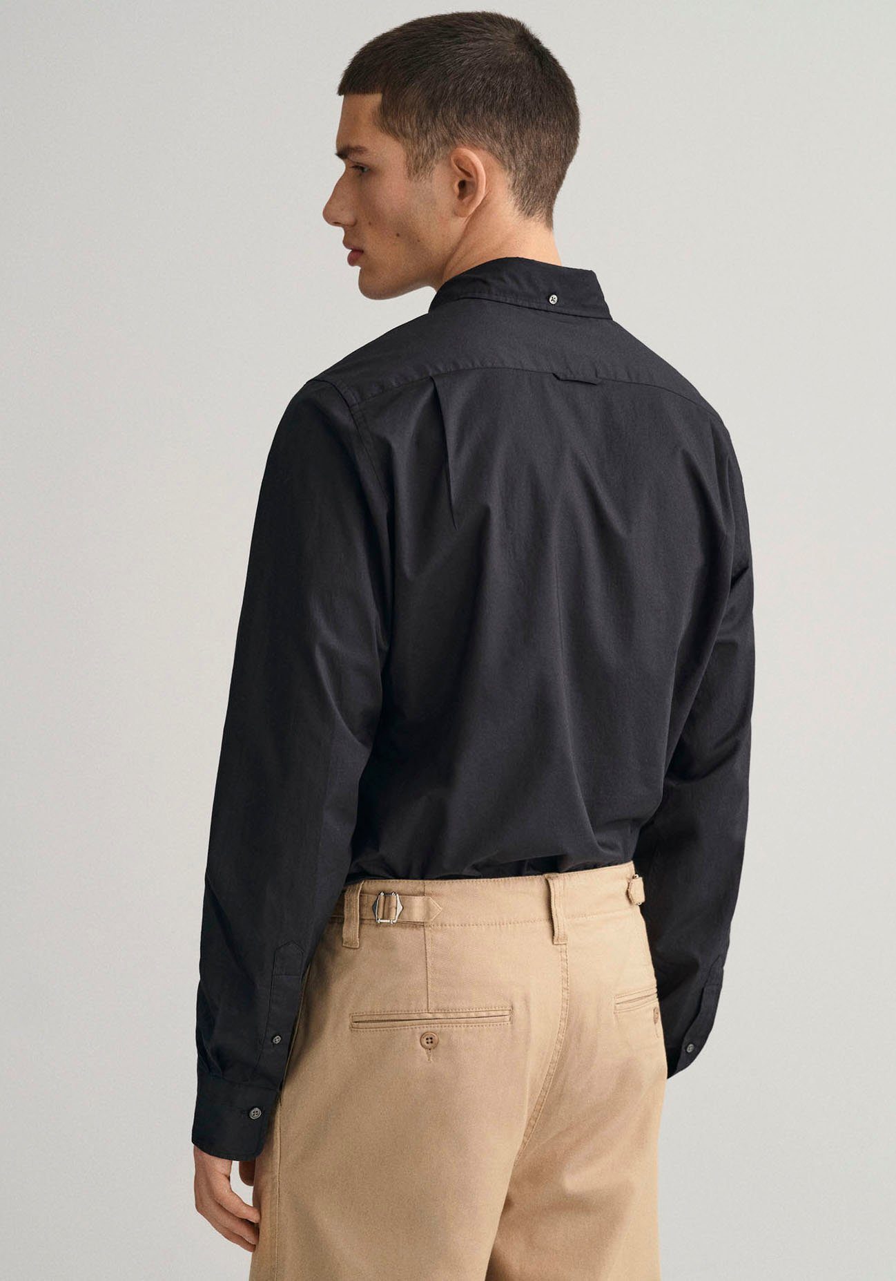 Gant Overhemd met lange mouwen Slim fit poplin overhemd licht slijtvast easy care