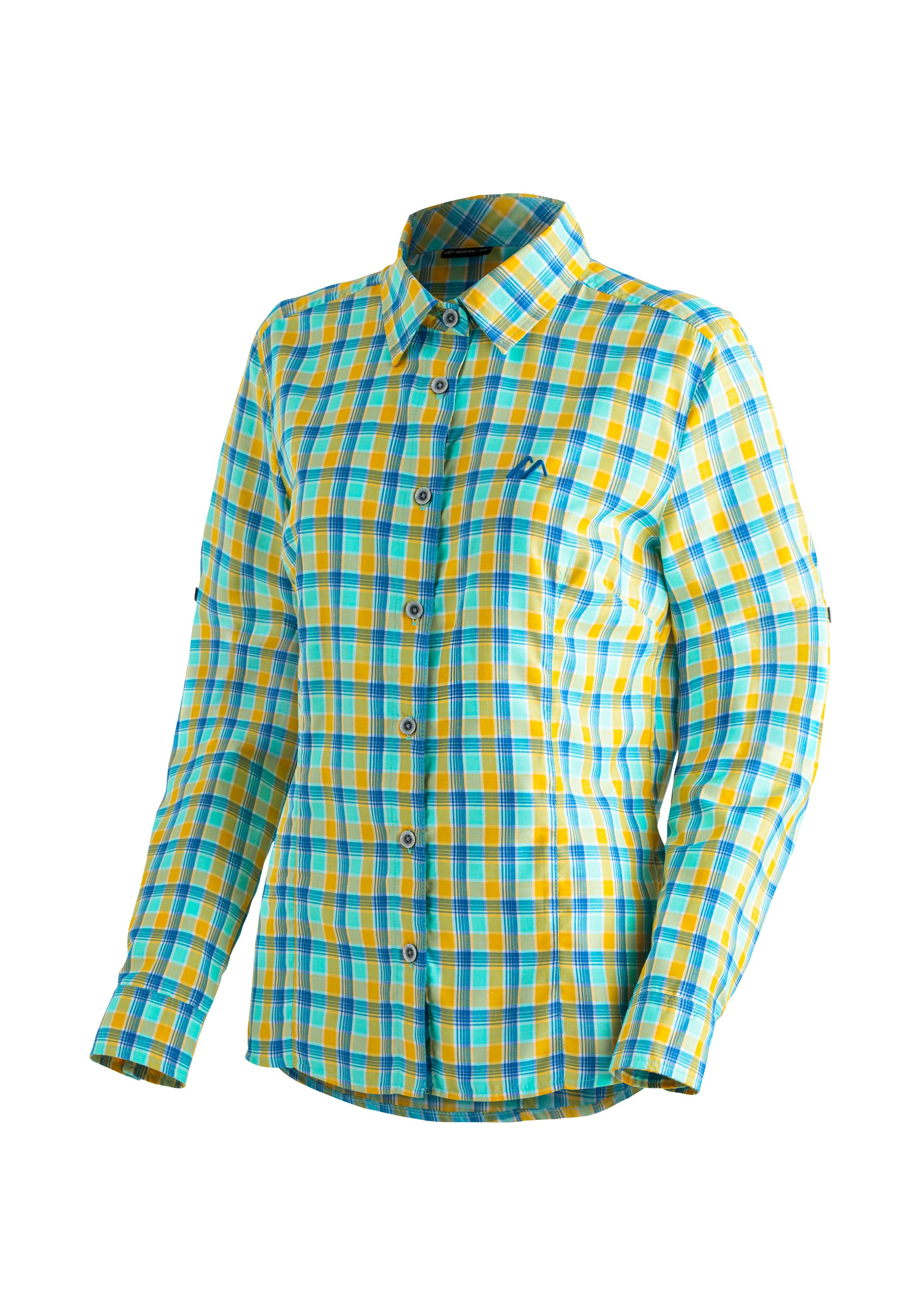 Maier Sports Functionele blouse NANNI Dames blouse, lange mouwen geruite blouse voor buiten en vrije tijd