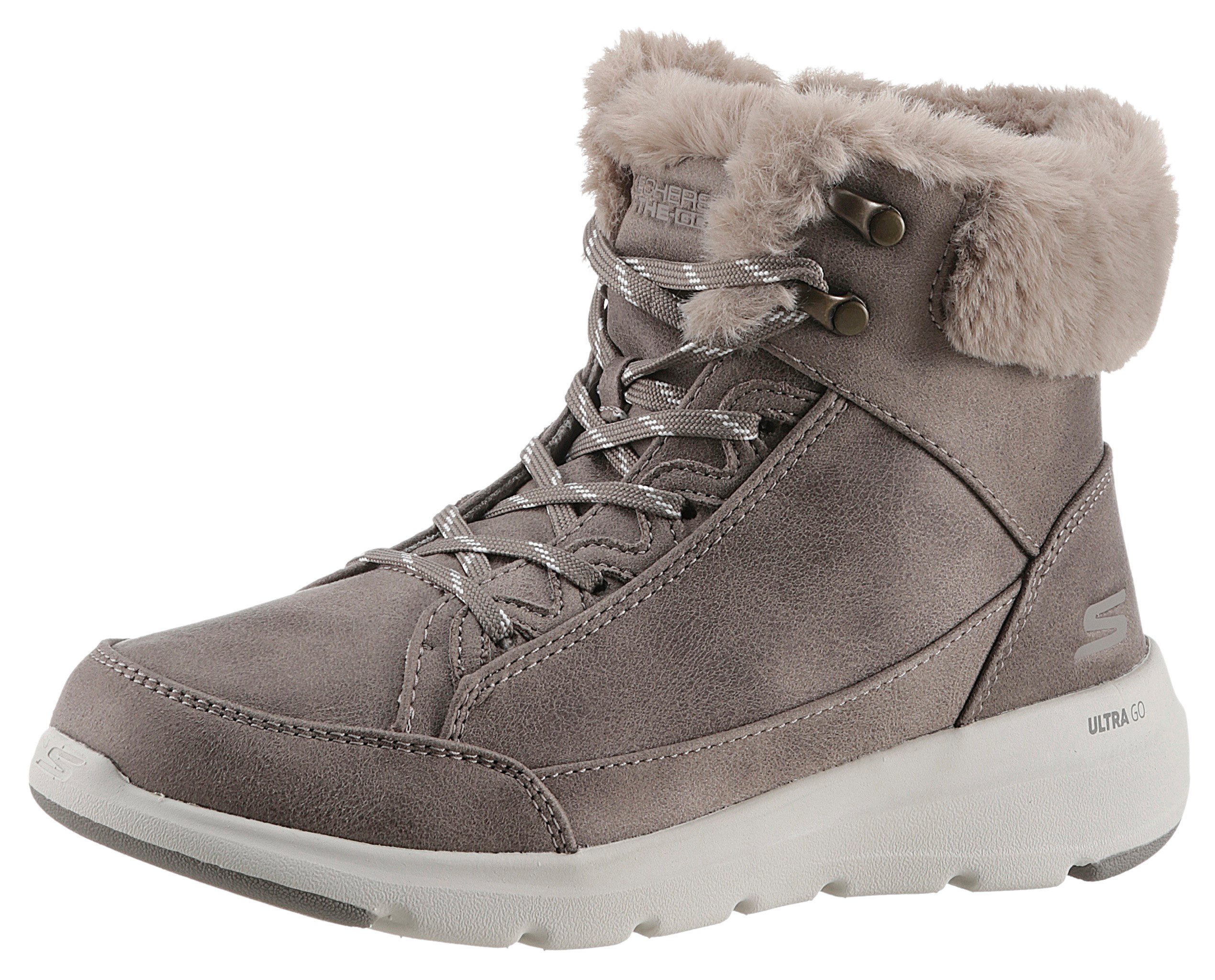 Skechers Winterlaarzen GLACIAL ULTRA-COZYLY , high top sneaker met ortholite binnenzool voor optimale demping dames winterlaarsjes maat 35 EU grijs